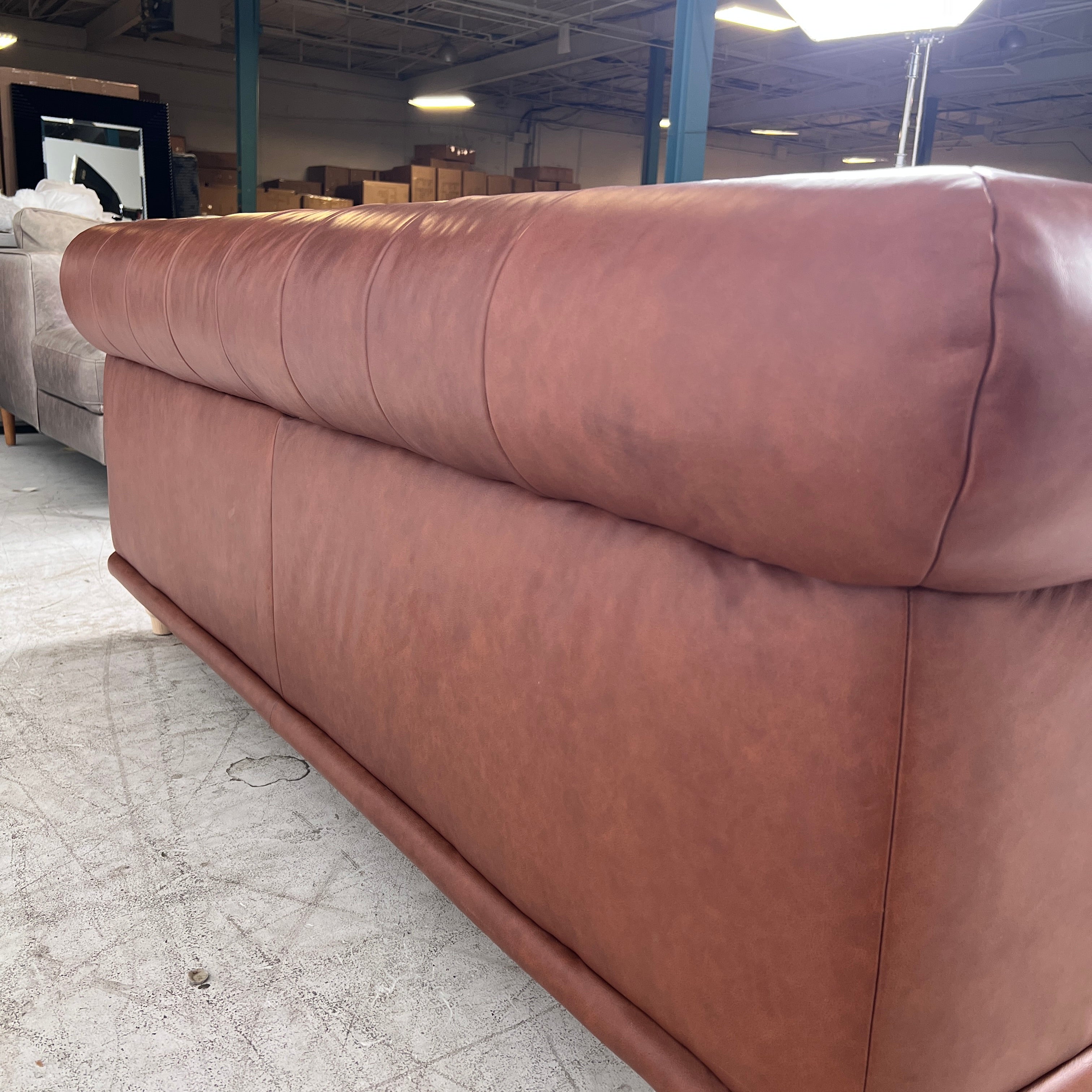 Ikea ViskaFors leather sofa. Cognac sofa couch. Delivery available
