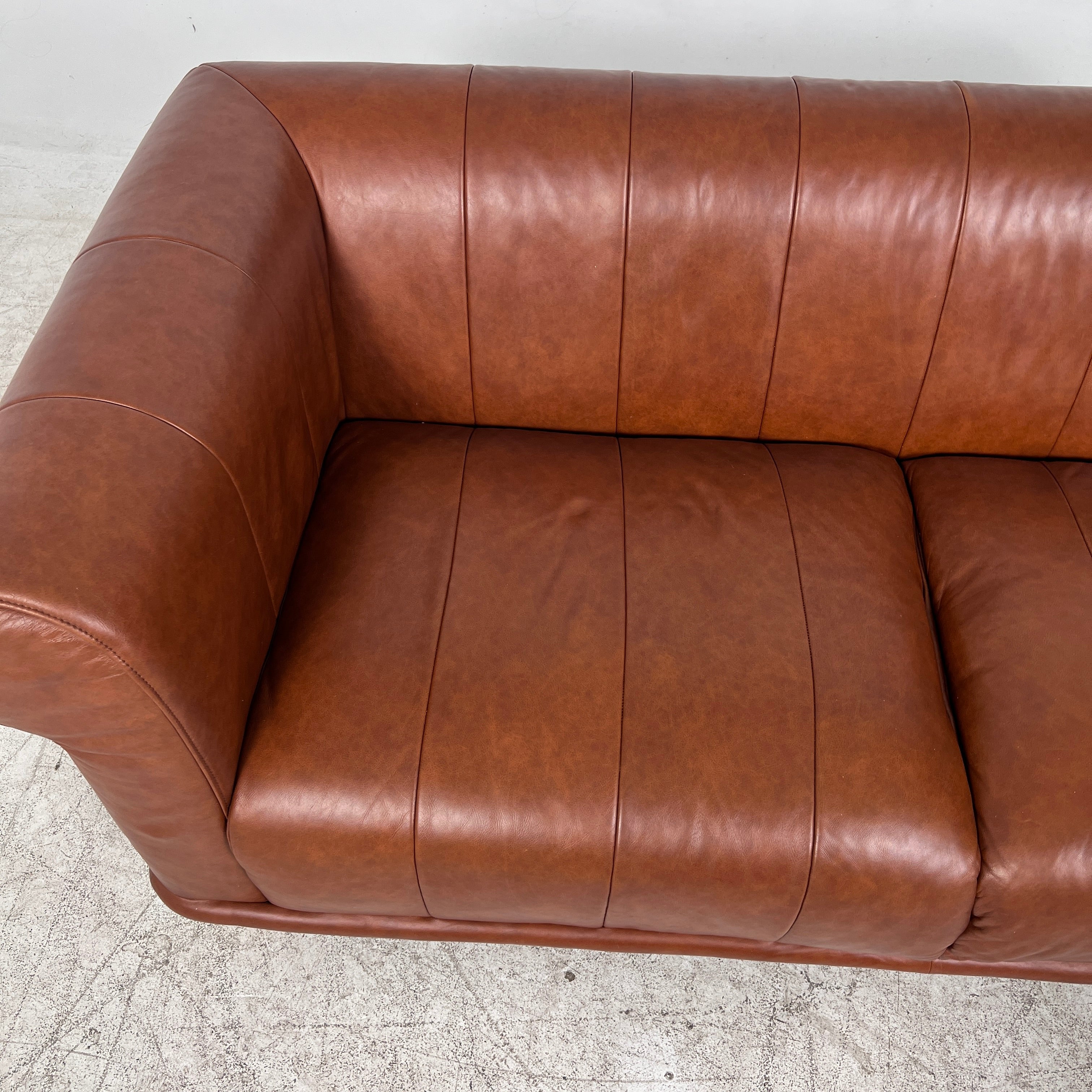 Ikea ViskaFors leather sofa. Cognac sofa couch. Delivery available