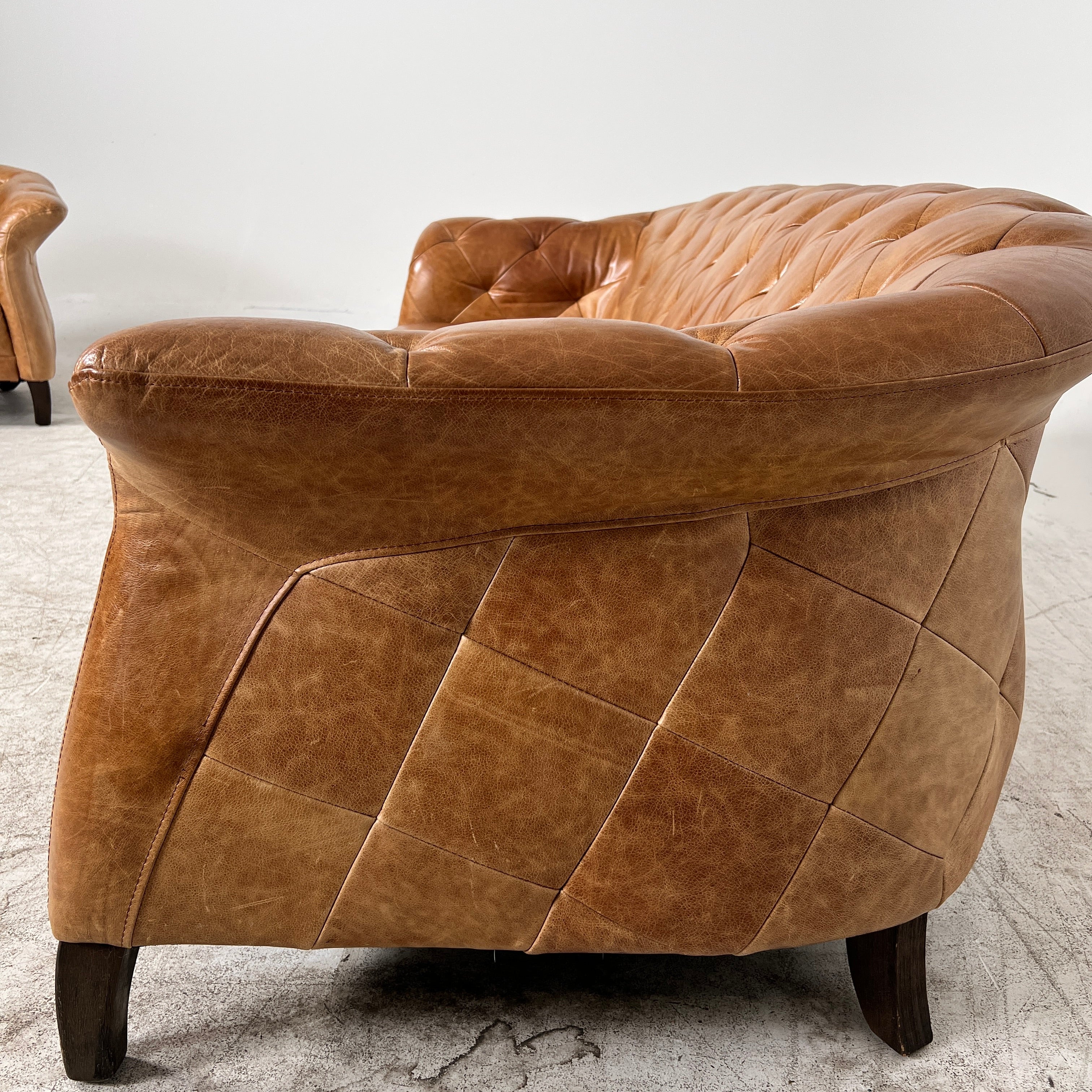Sofa + Chaise sofa set. MCM leather 3 seater couch + Lounge. Delivery available