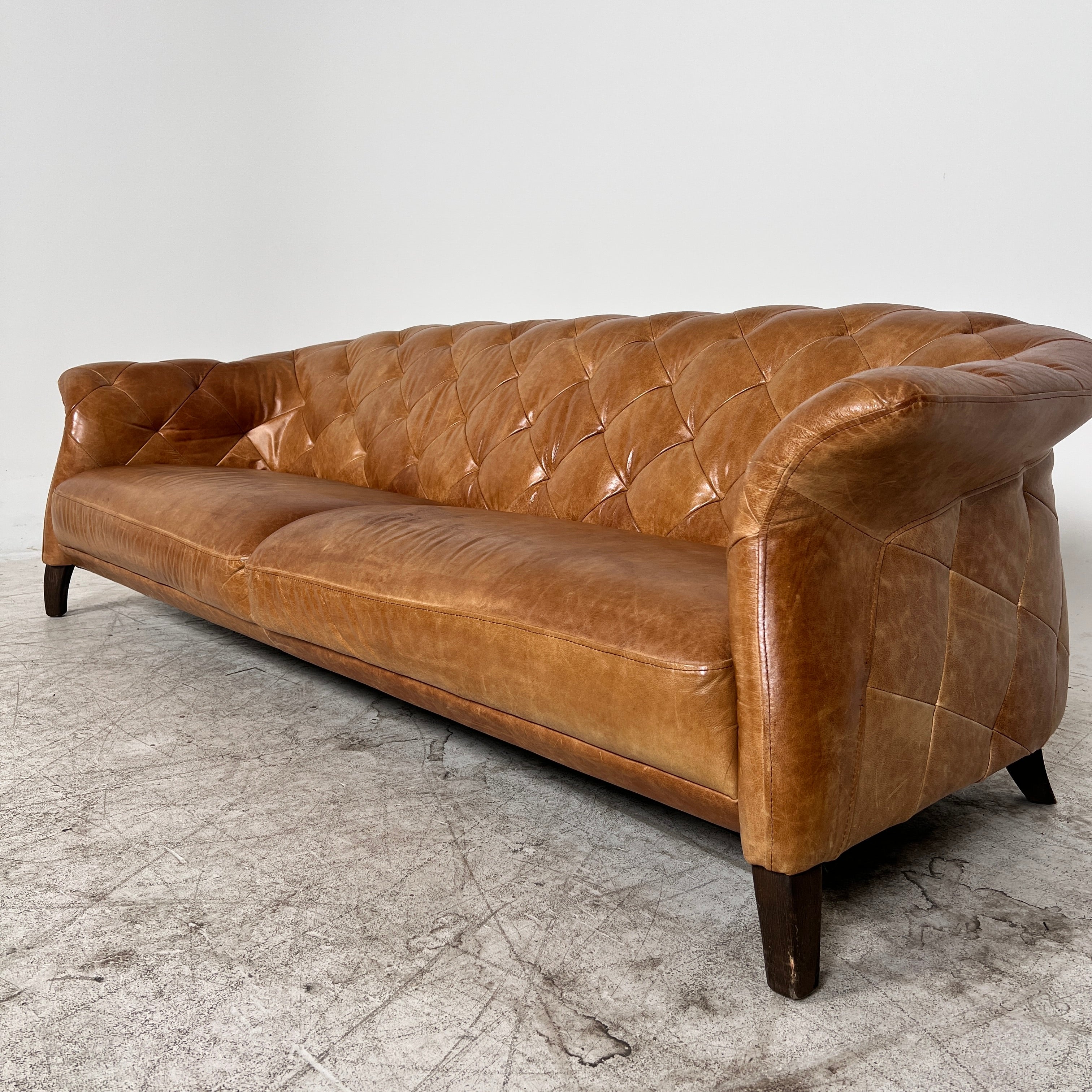 Sofa + Chaise sofa set. MCM leather 3 seater couch + Lounge. Delivery available