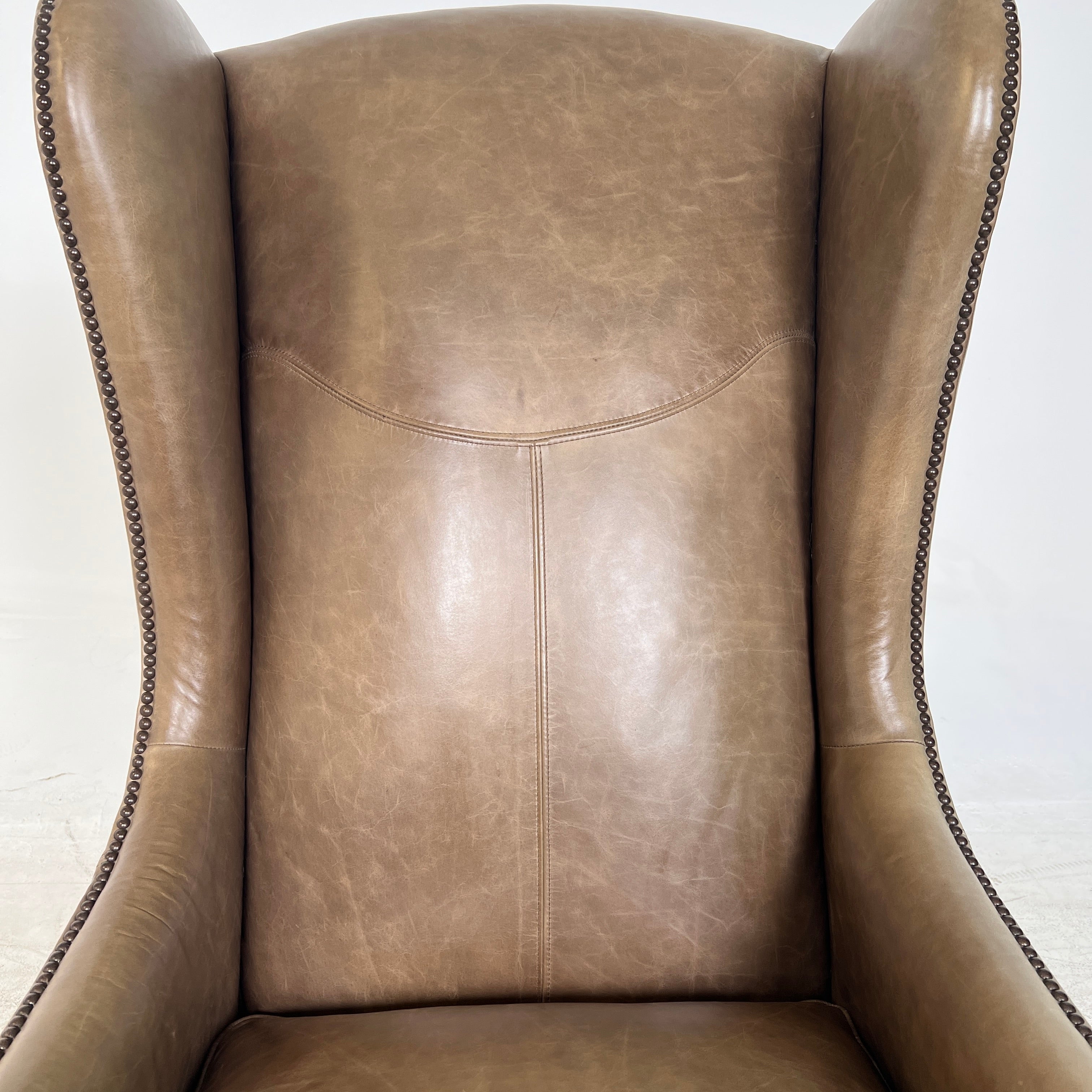 Bernhardt Wingback leather Chair. Mid century modern nailhead armchair. delivery available