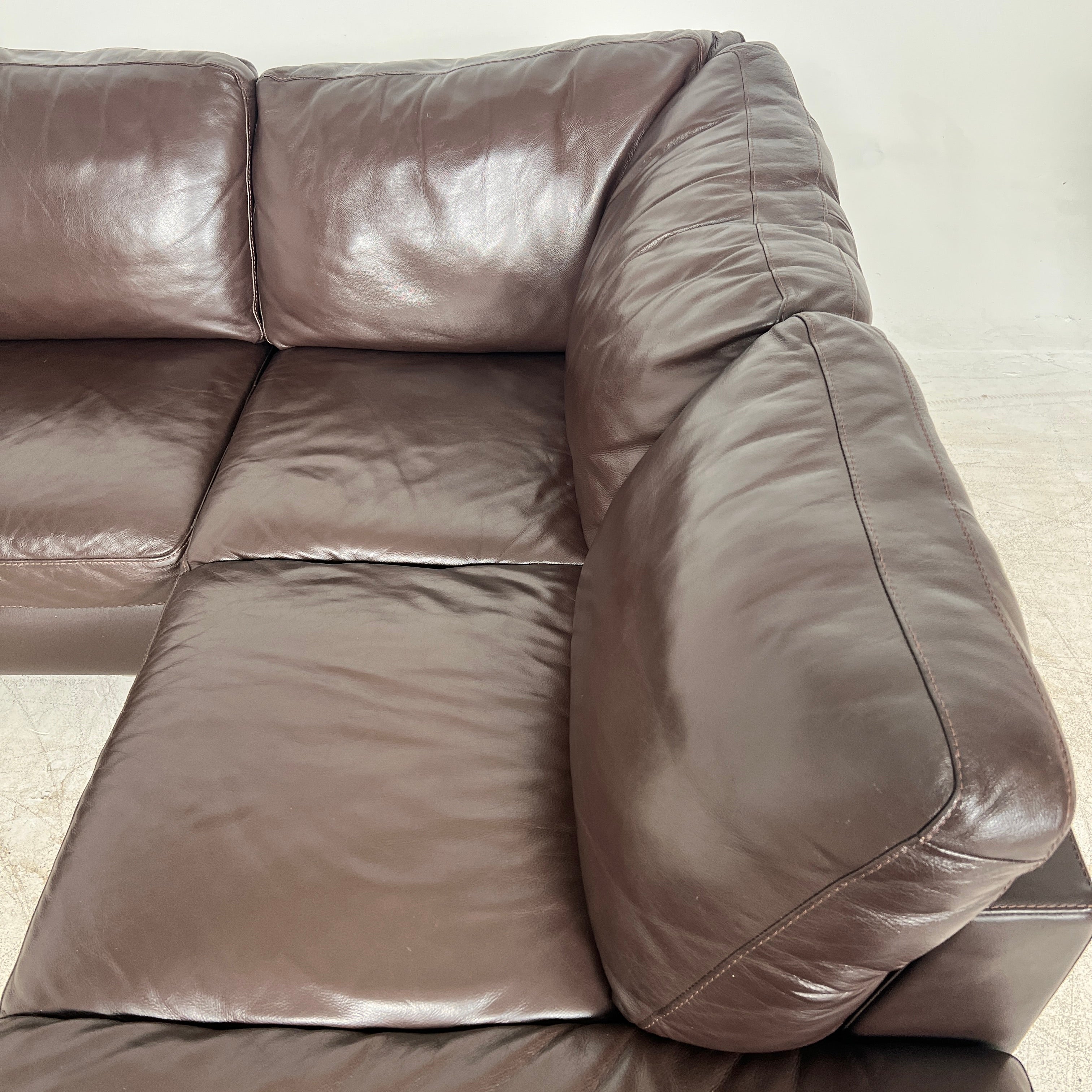 ItalSofa leather Sectional. Brown L shaped sofa couch. Delivery available