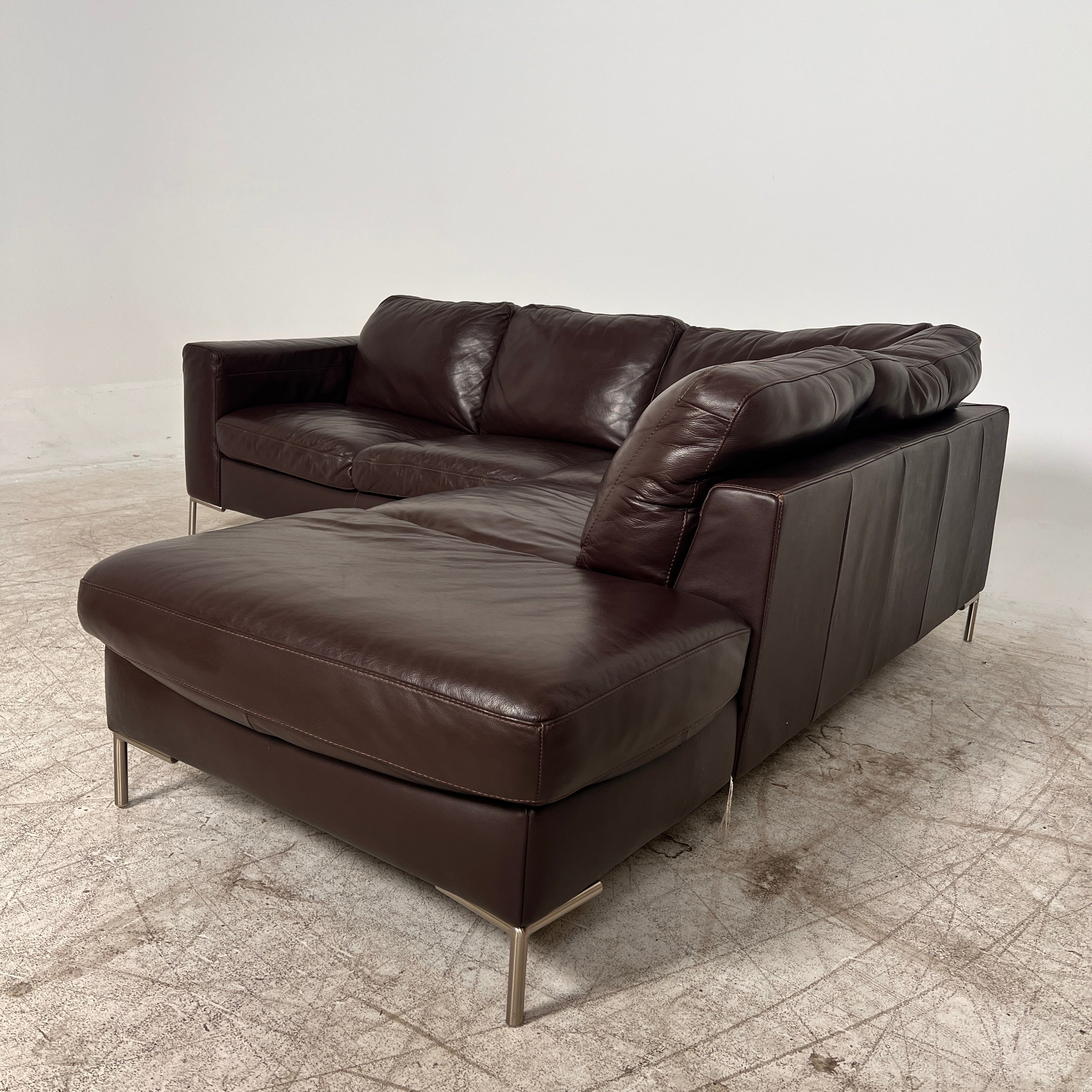 ItalSofa leather Sectional. Brown L shaped sofa couch. Delivery available