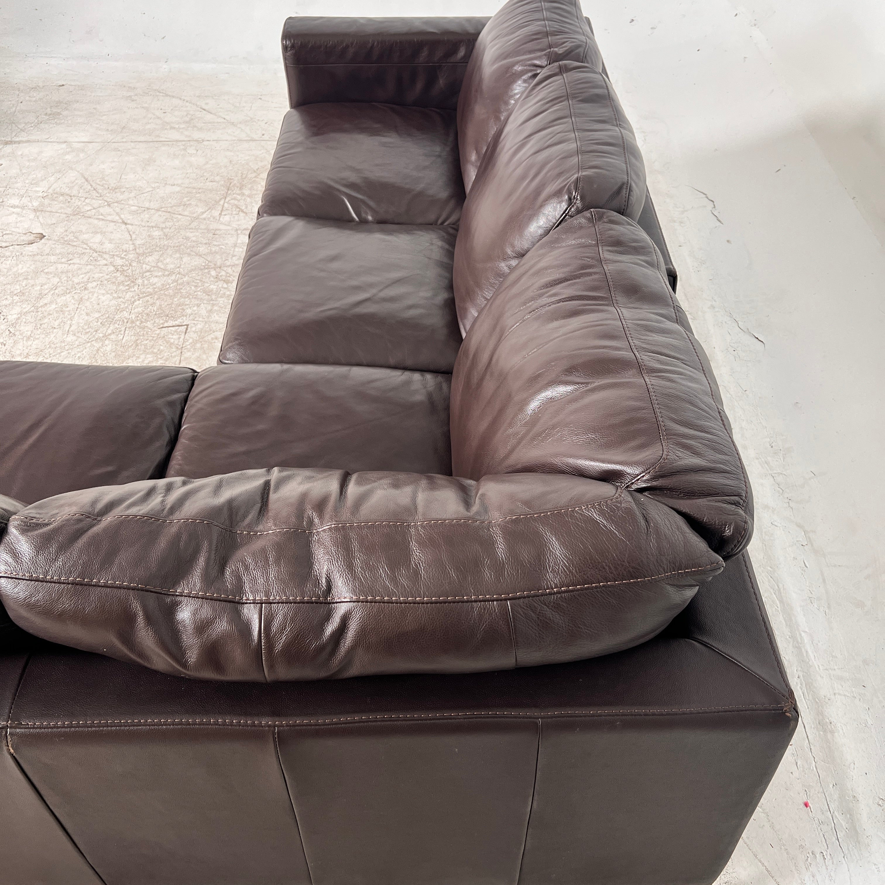 ItalSofa leather Sectional. Brown L shaped sofa couch. Delivery available