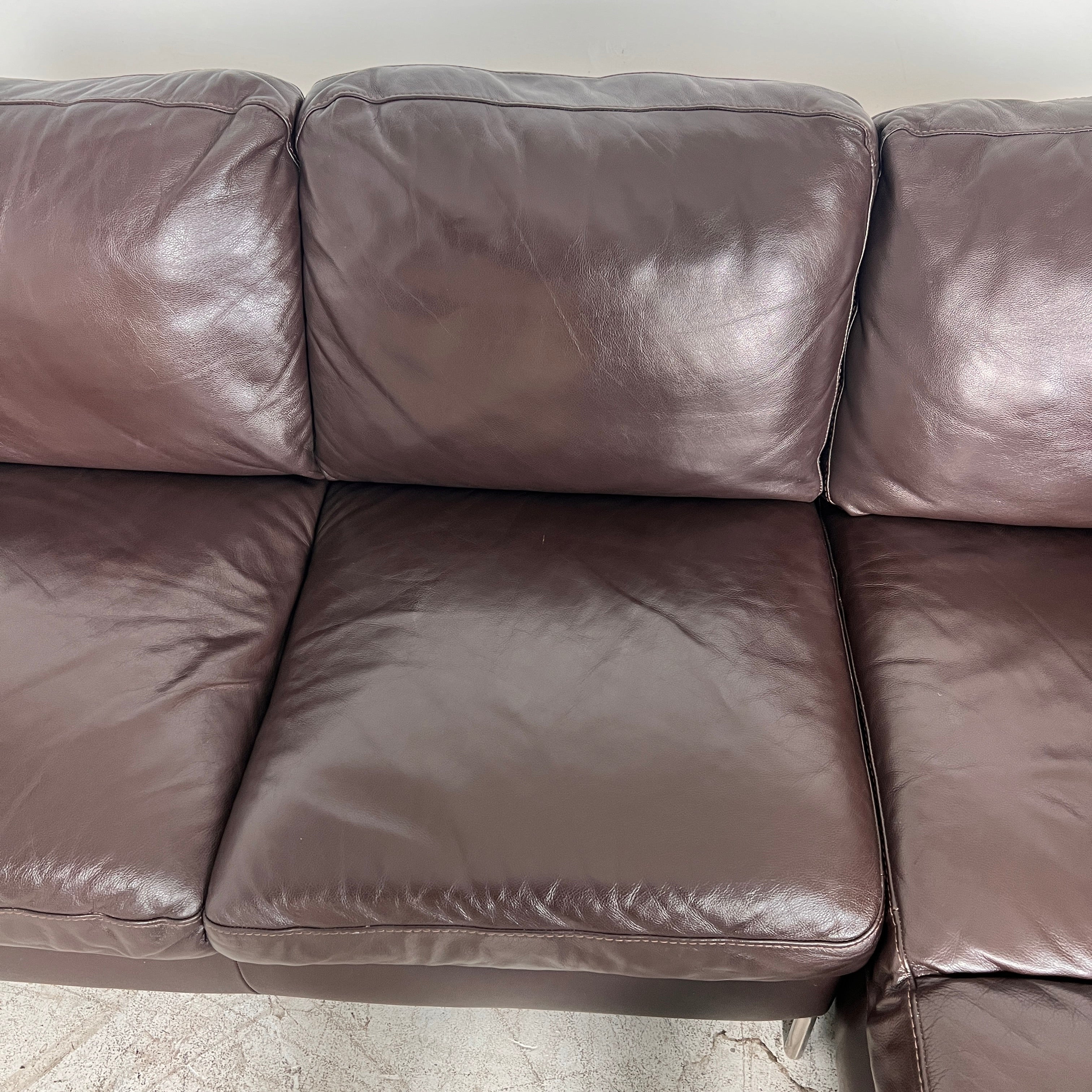 ItalSofa leather Sectional. Brown L shaped sofa couch. Delivery available