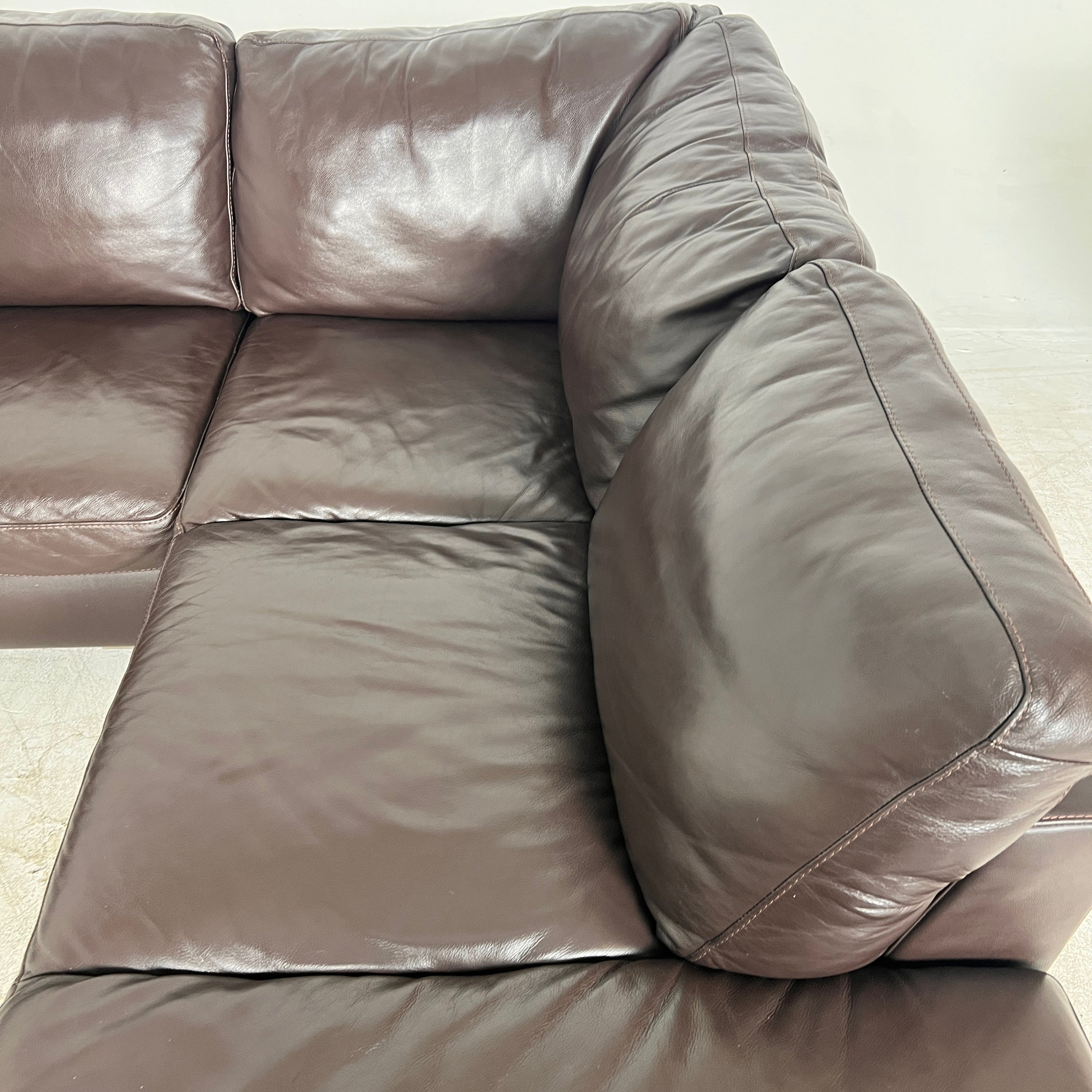 ItalSofa leather Sectional. Brown L shaped sofa couch. Delivery available