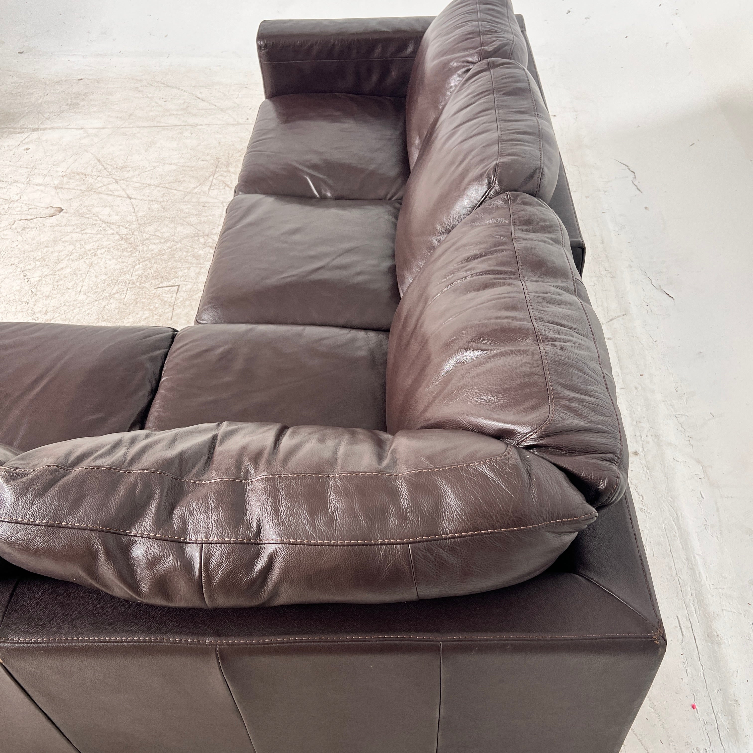 ItalSofa leather Sectional. Brown L shaped sofa couch. Delivery available