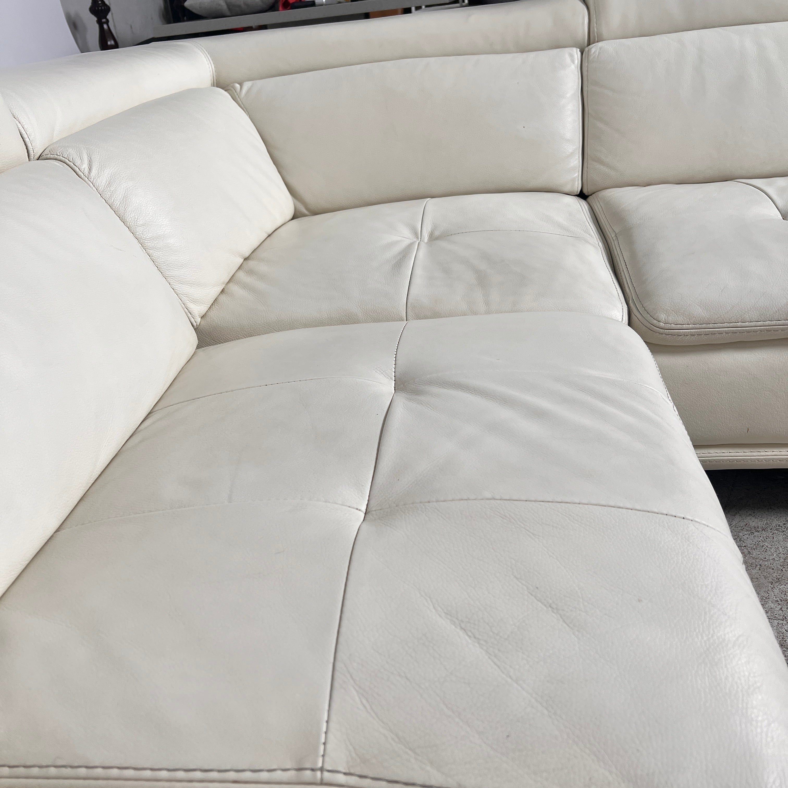 Scan Design Leather sectional. L shaped sofa couch. Delivery available