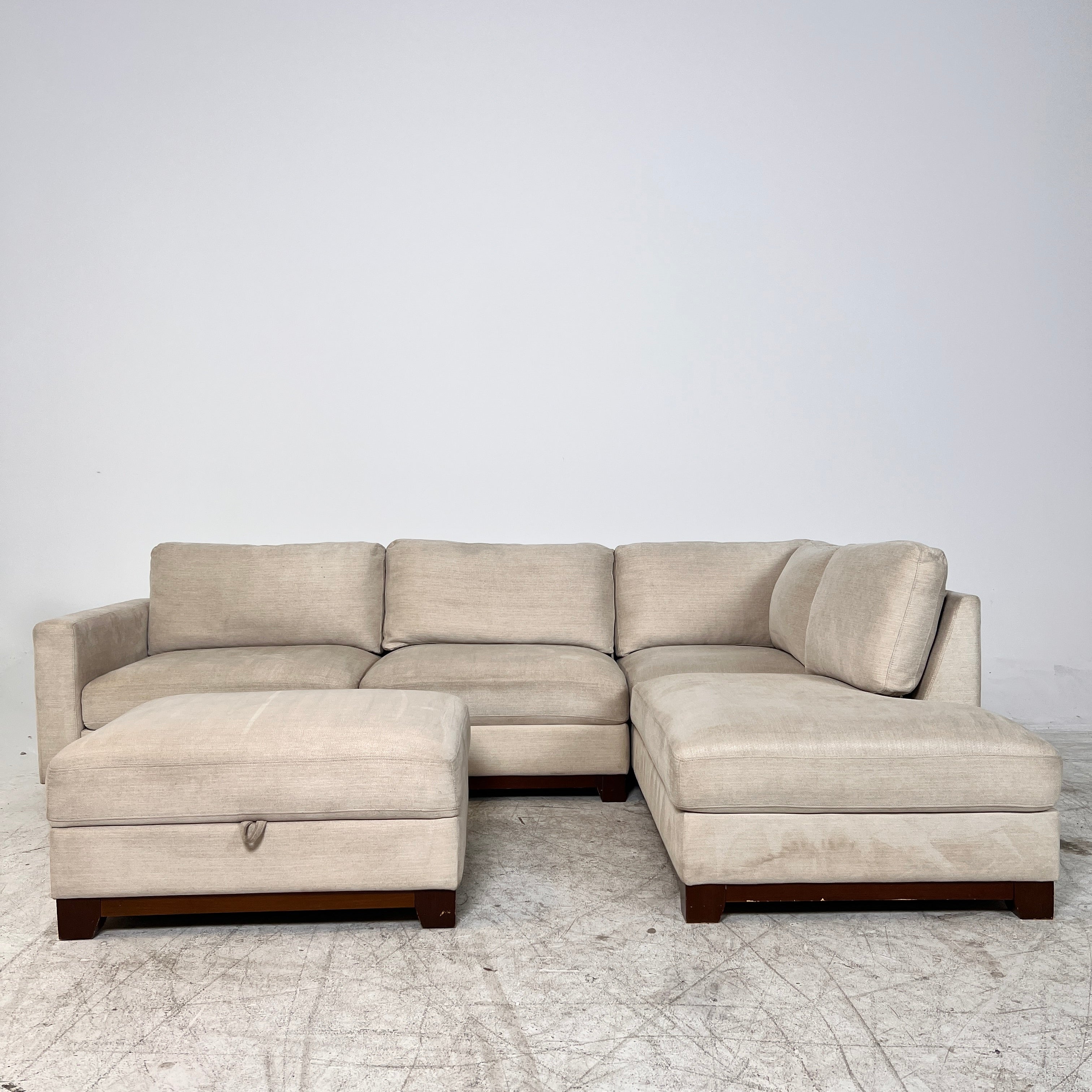 Thomasville Sectional + matching ottoman. L shaped sofa couch. Delivery available