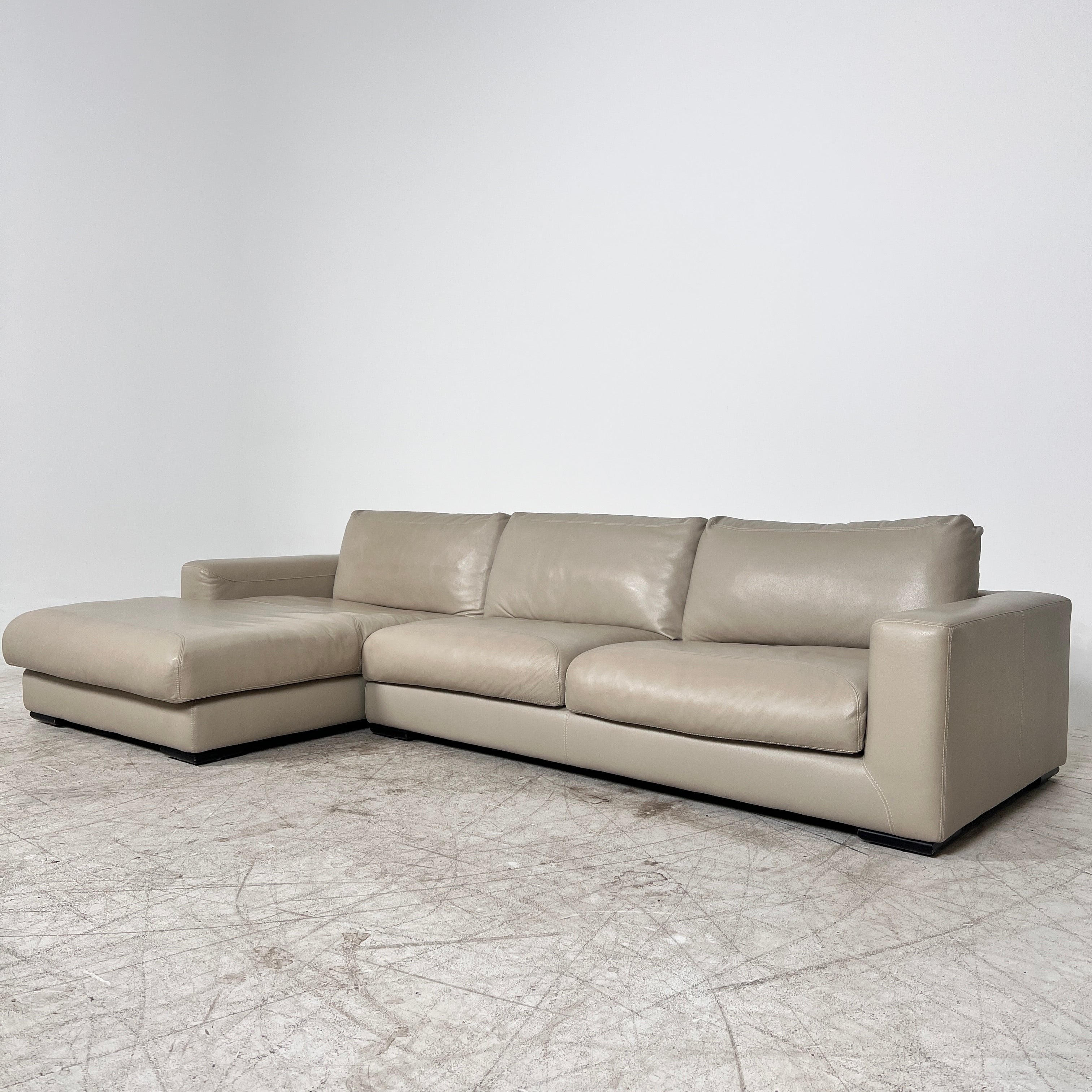 Buttercup Leather L shaped sofa couch. High End sofa couch. delivery available