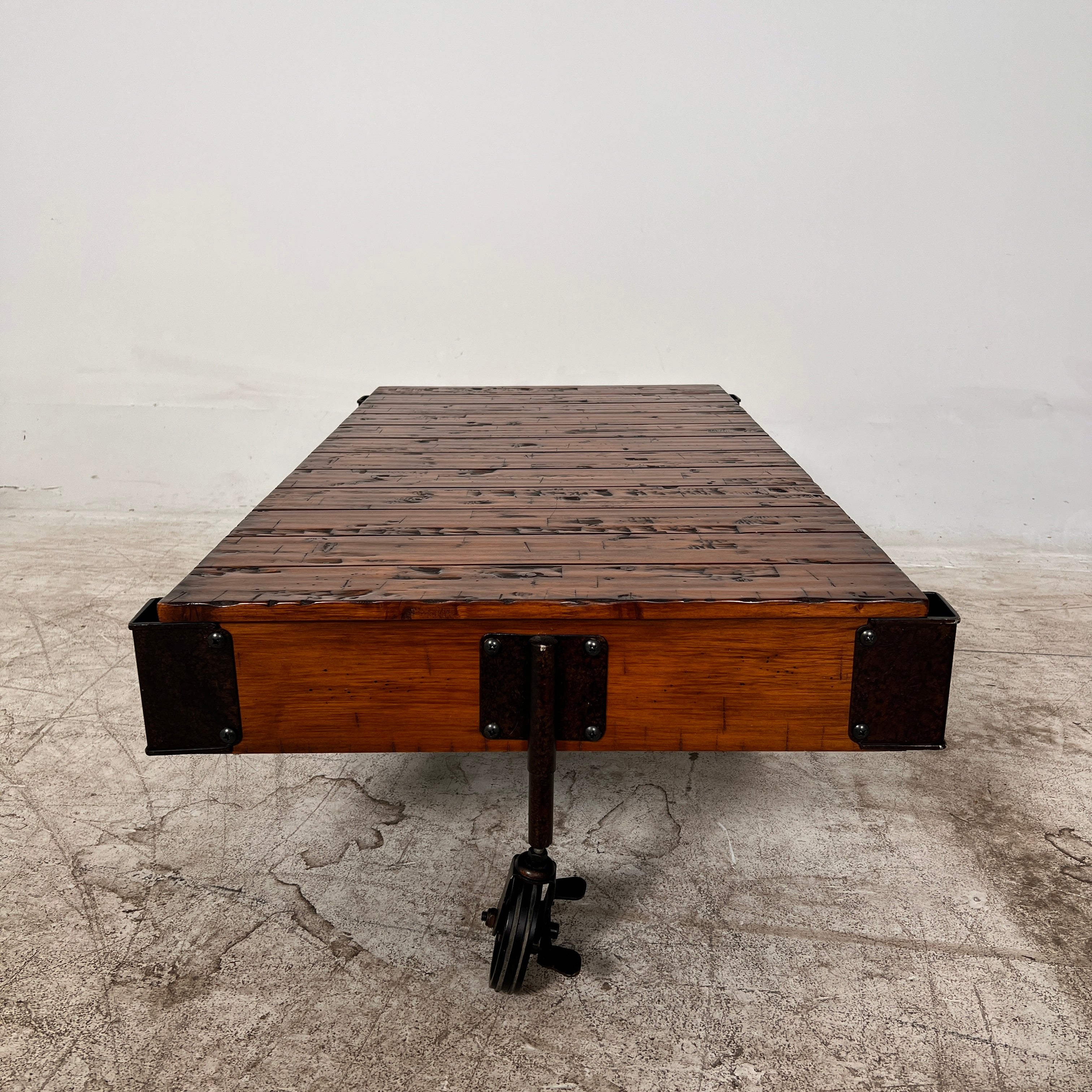 Restoration Hardware Rail Cart Coffee Table. RH MCM reclaimed wood. Delivery available