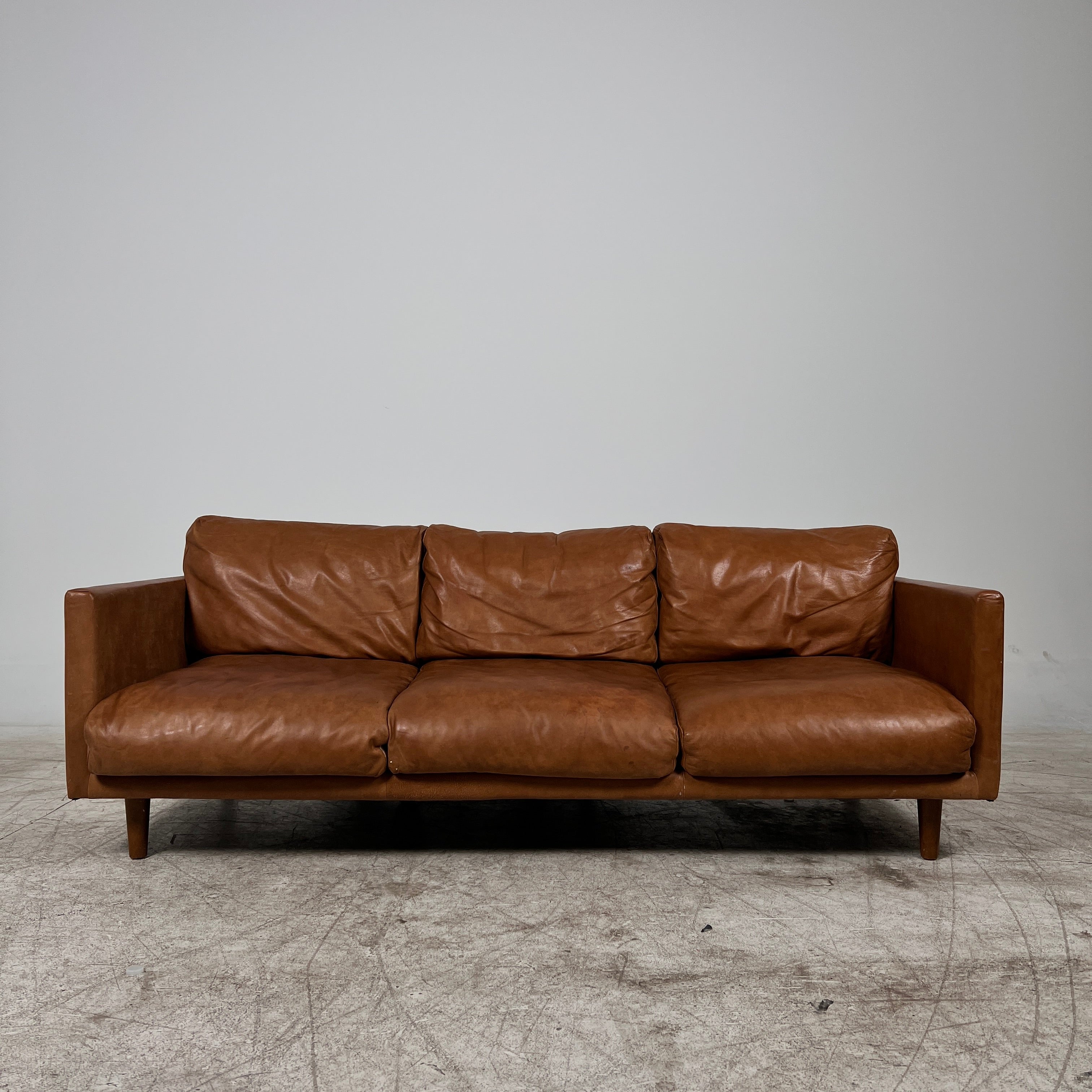 Article Nirvana 3 seater Sofa couch. Down filled MCM leather couch. delivery available
