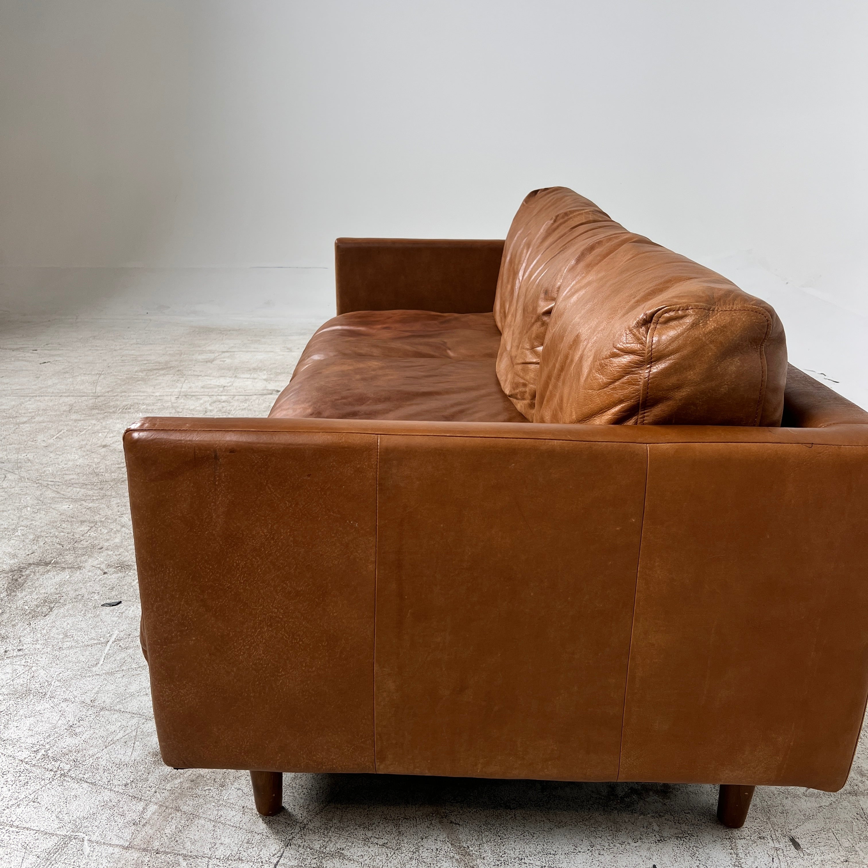 Article Nirvana 3 seater Sofa couch. Down filled MCM leather couch. delivery available
