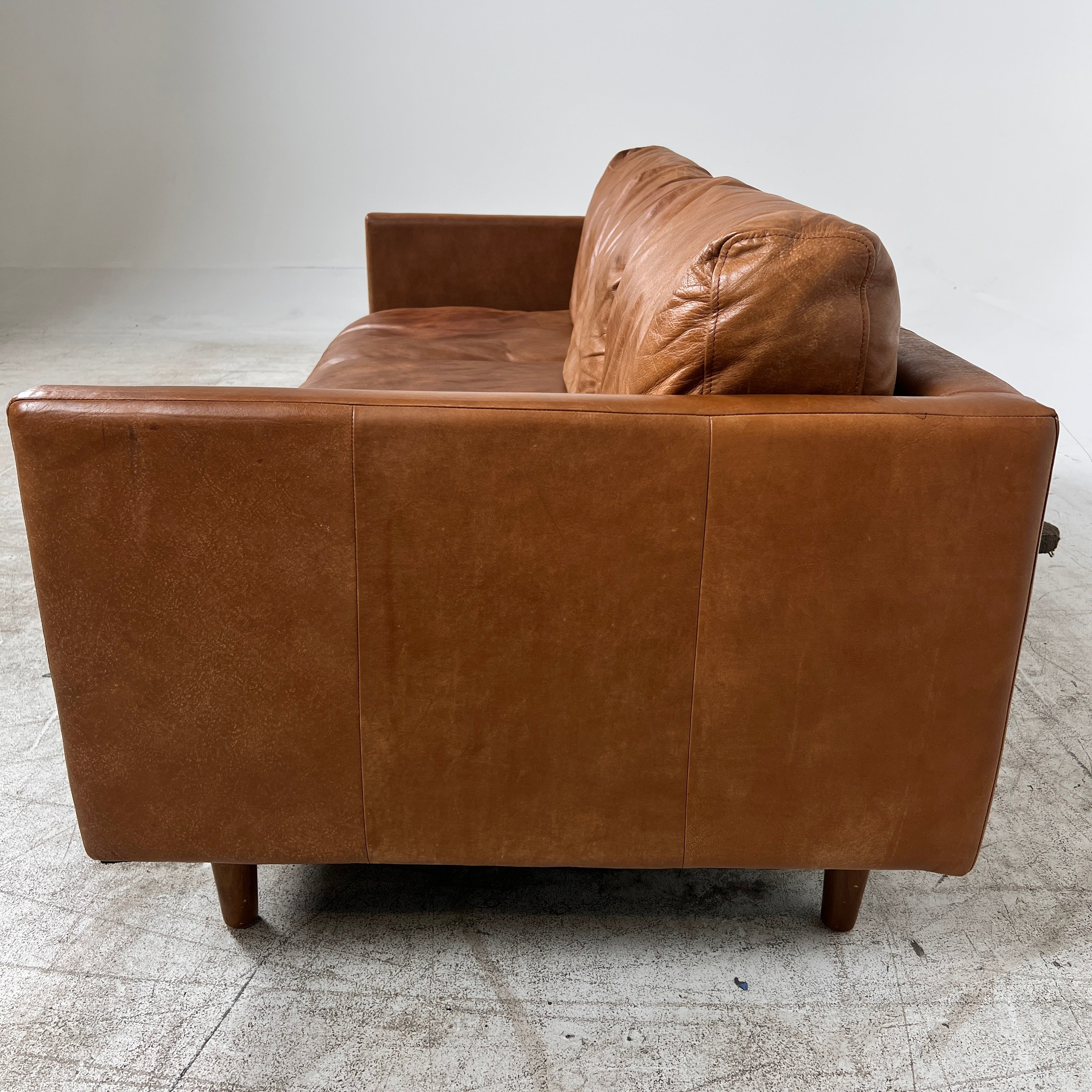 Article Nirvana 3 seater Sofa couch. Down filled MCM leather couch. delivery available