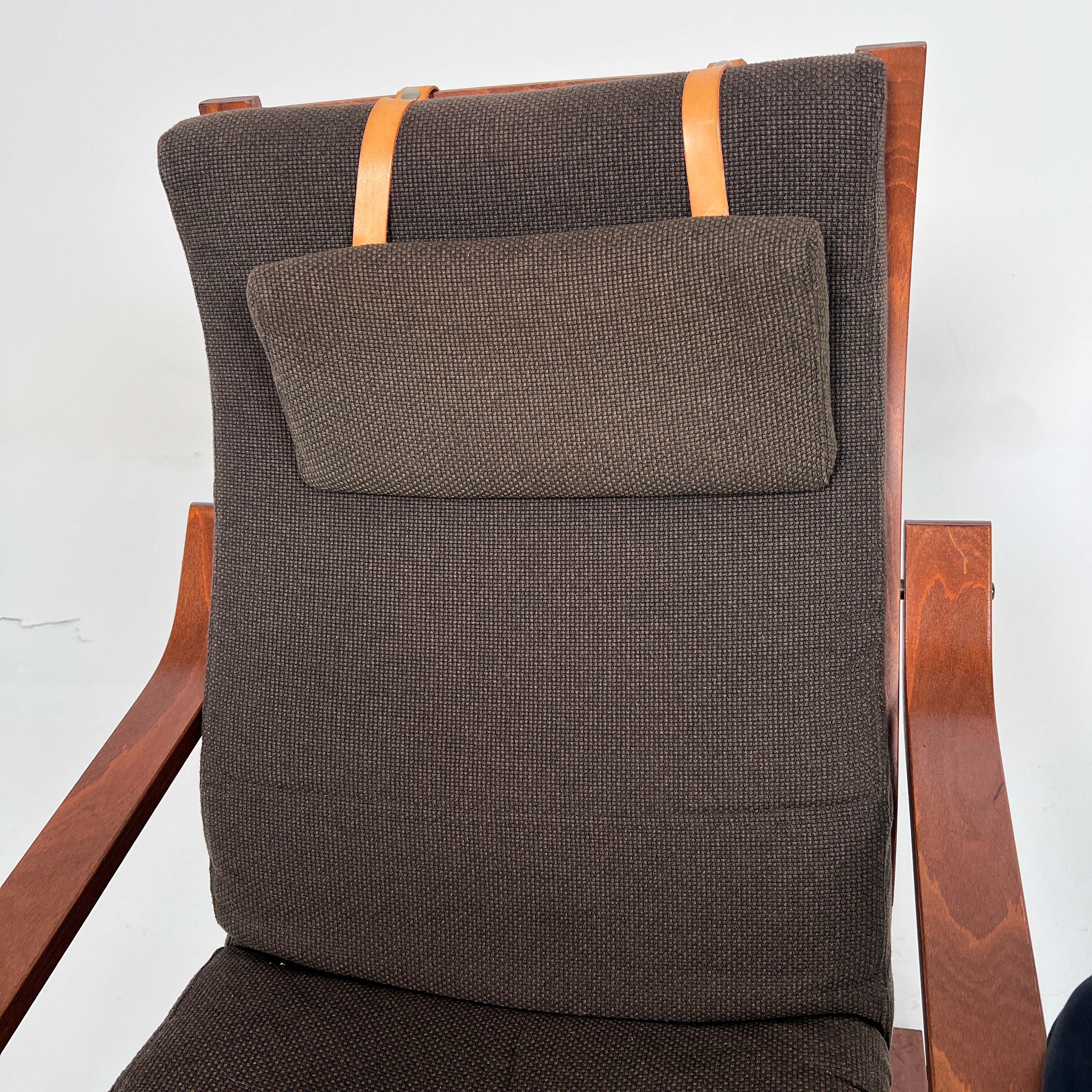 Ikea Poang Chair + ottoman. Wood and Fabric chair. Delivery available