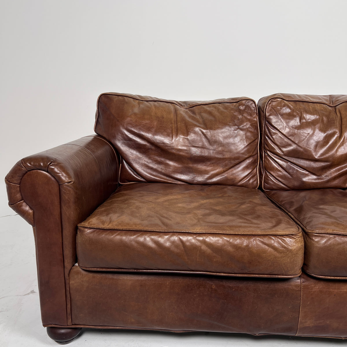 Restoration Hardware Lancaster Loveseat. Genuine Leather 2 seater Sofa