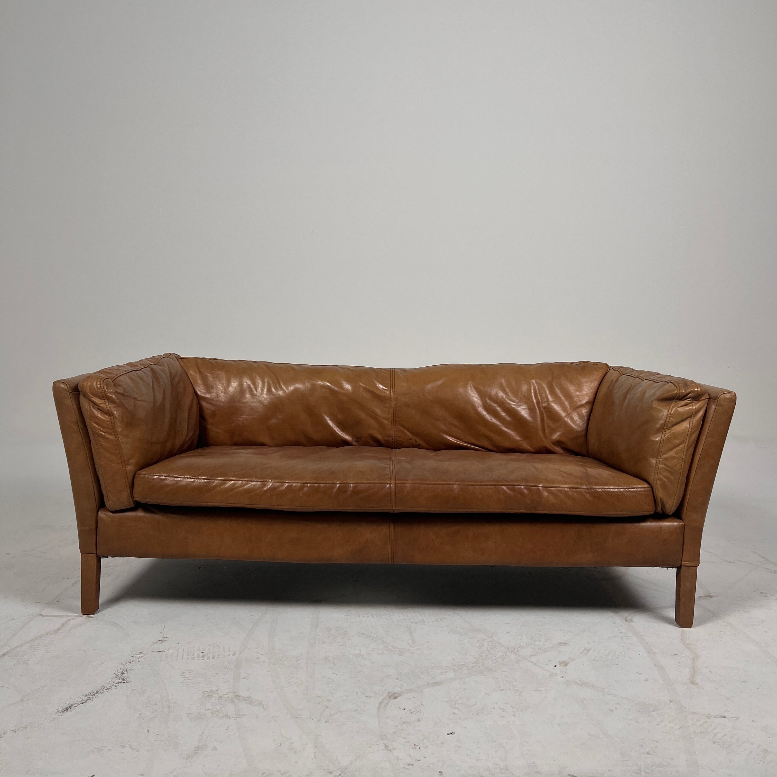 Restoration Hardware Sorensen leather Sofa. Rh leather loveseat. Delivery available