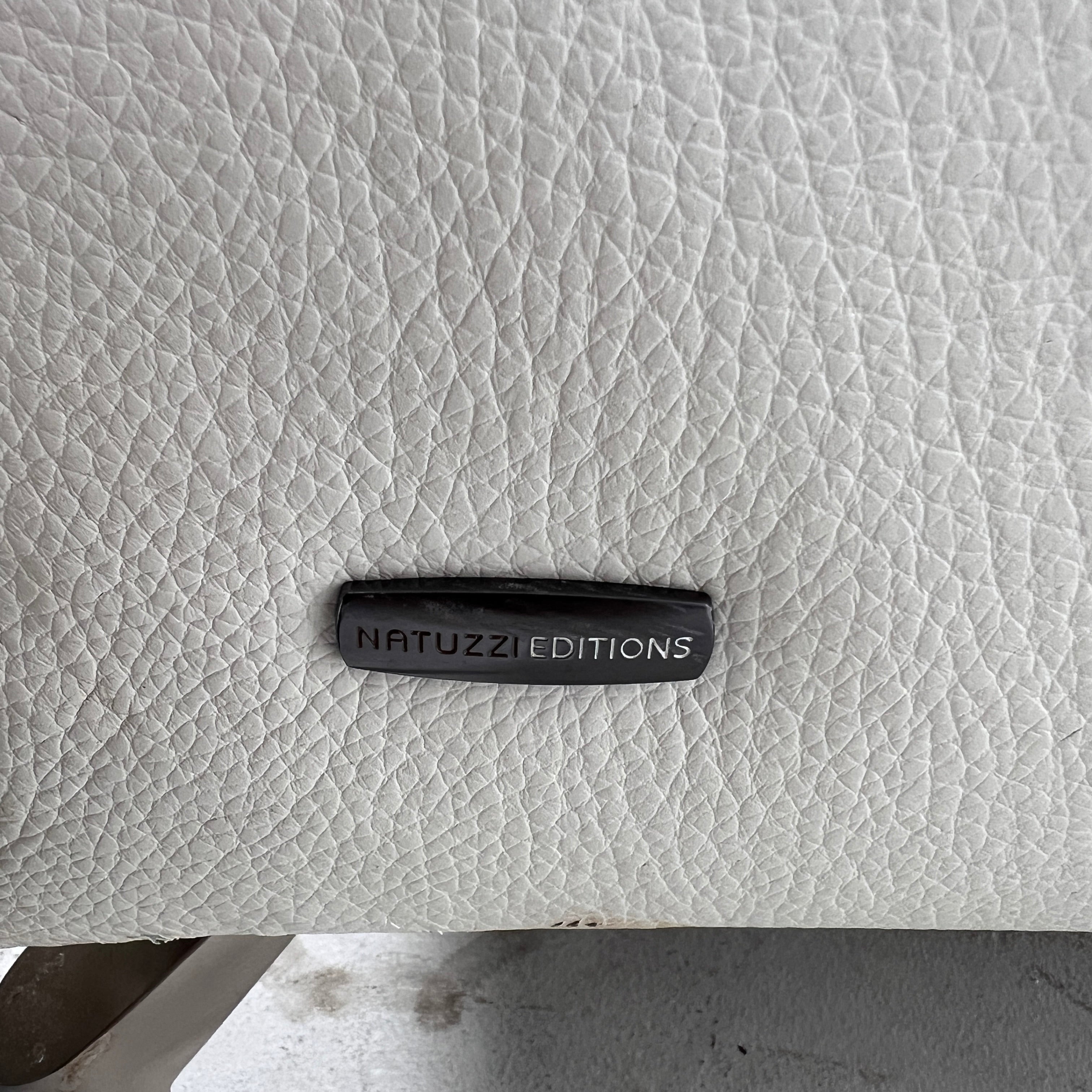 Natuzzi Editions Leather Sofa. White 3 seater Italian couch. delivery available