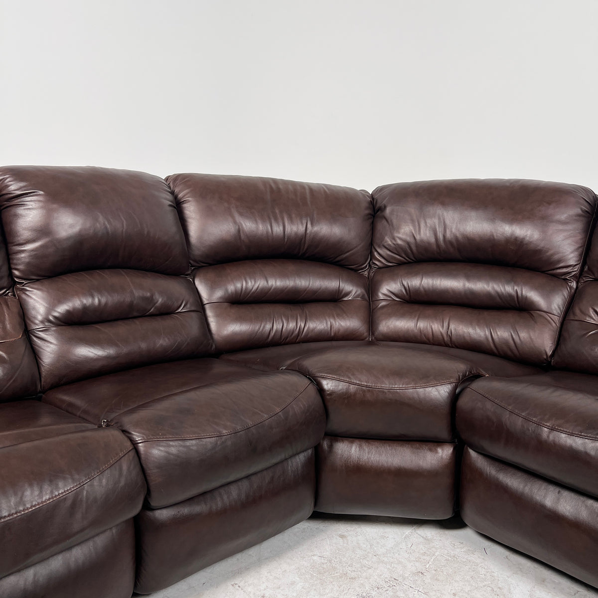 Brown Leather manual recliner. Modular Corner sofa couch. Delivery available