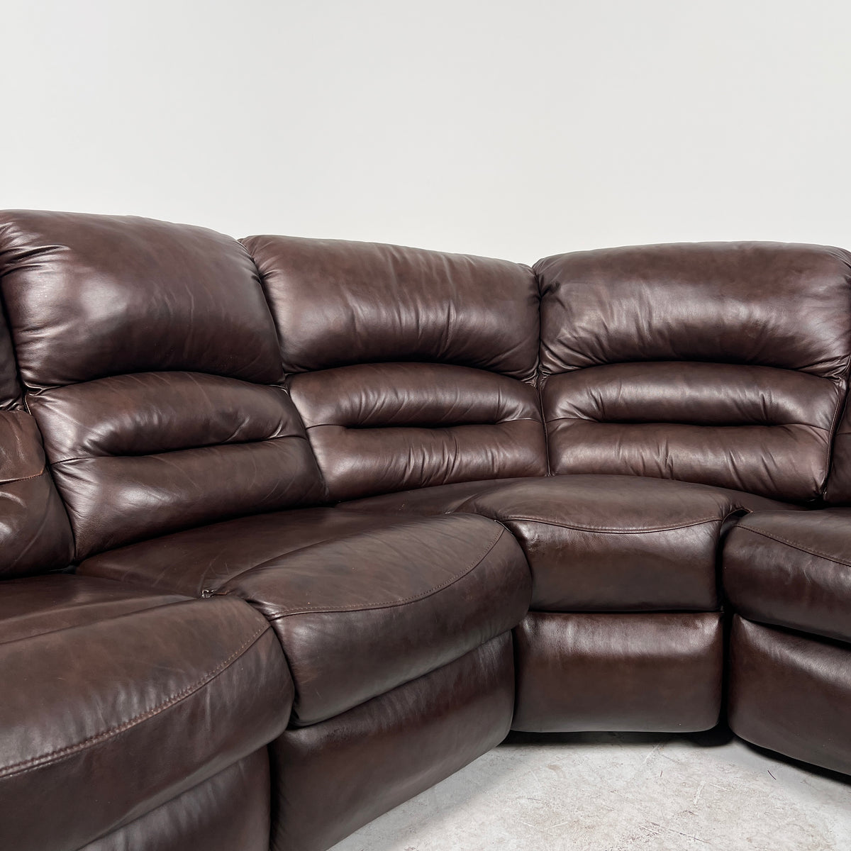 Brown Leather manual recliner. Modular Corner sofa couch. Delivery available
