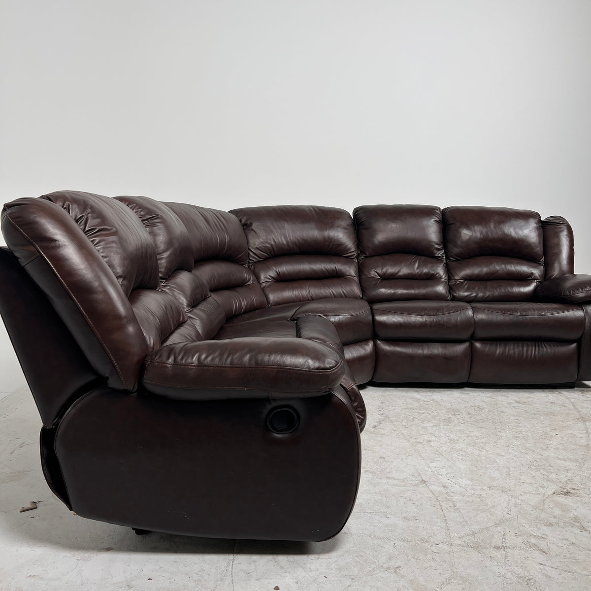 Brown Leather manual recliner. Modular Corner sofa couch. Delivery available