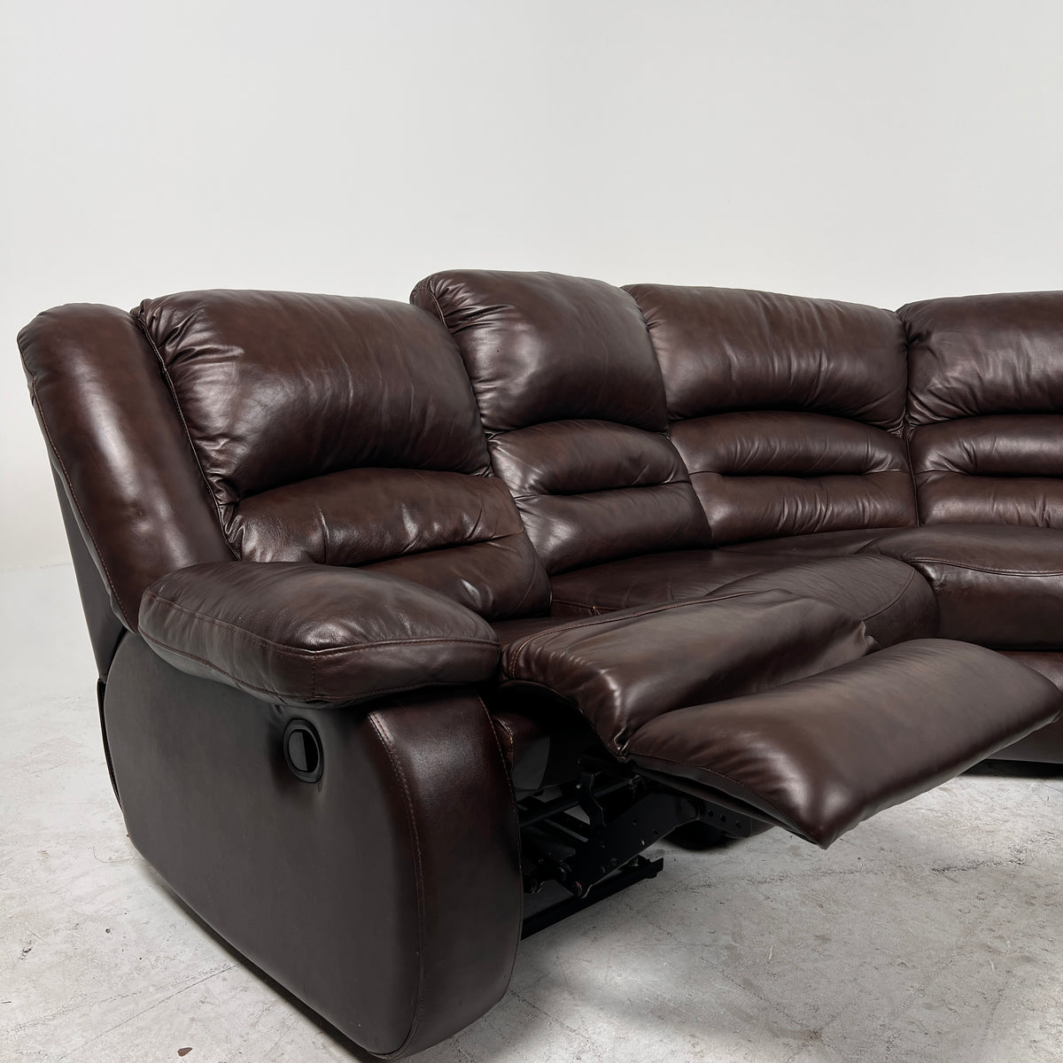 Brown Leather manual recliner. Modular Corner sofa couch. Delivery available