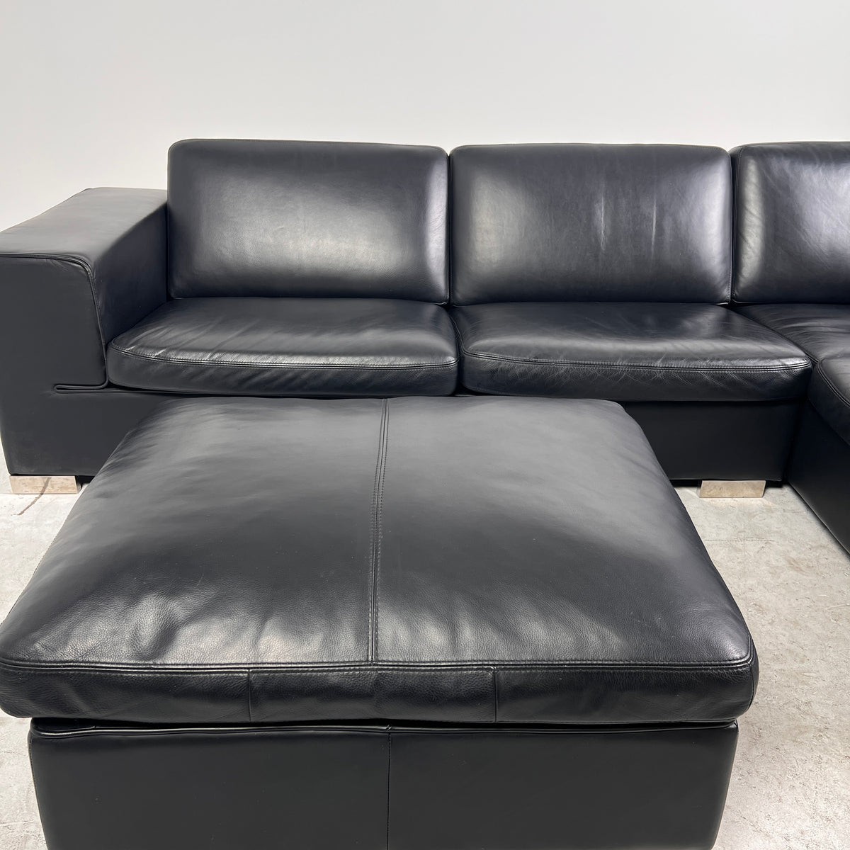 Down Filled Leather Sectional. L shaped sofa couch. Delivery available
