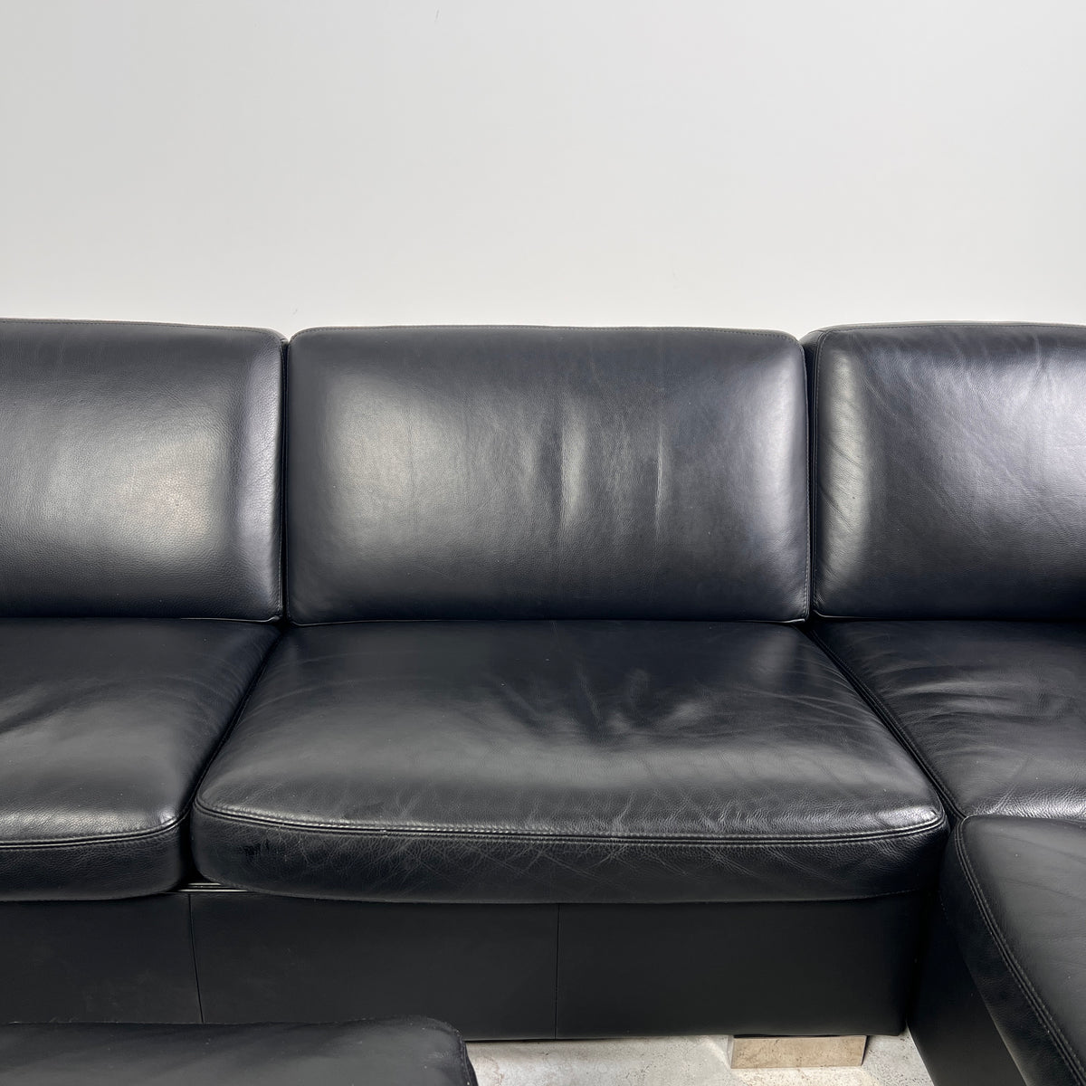 Down Filled Leather Sectional. L shaped sofa couch. Delivery available