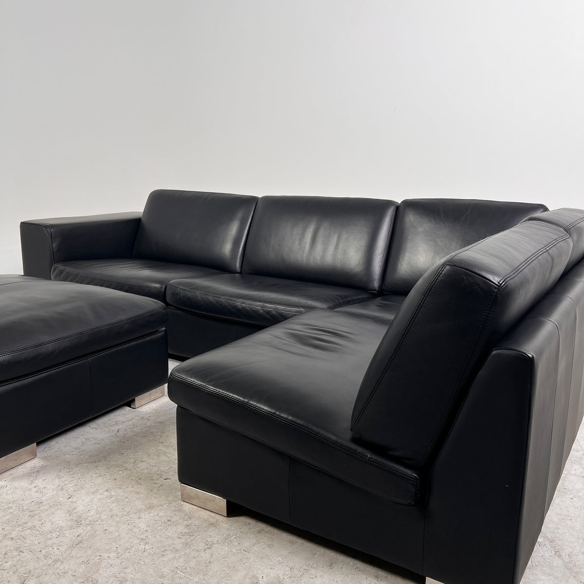 Down Filled Leather Sectional. L shaped sofa couch. Delivery available