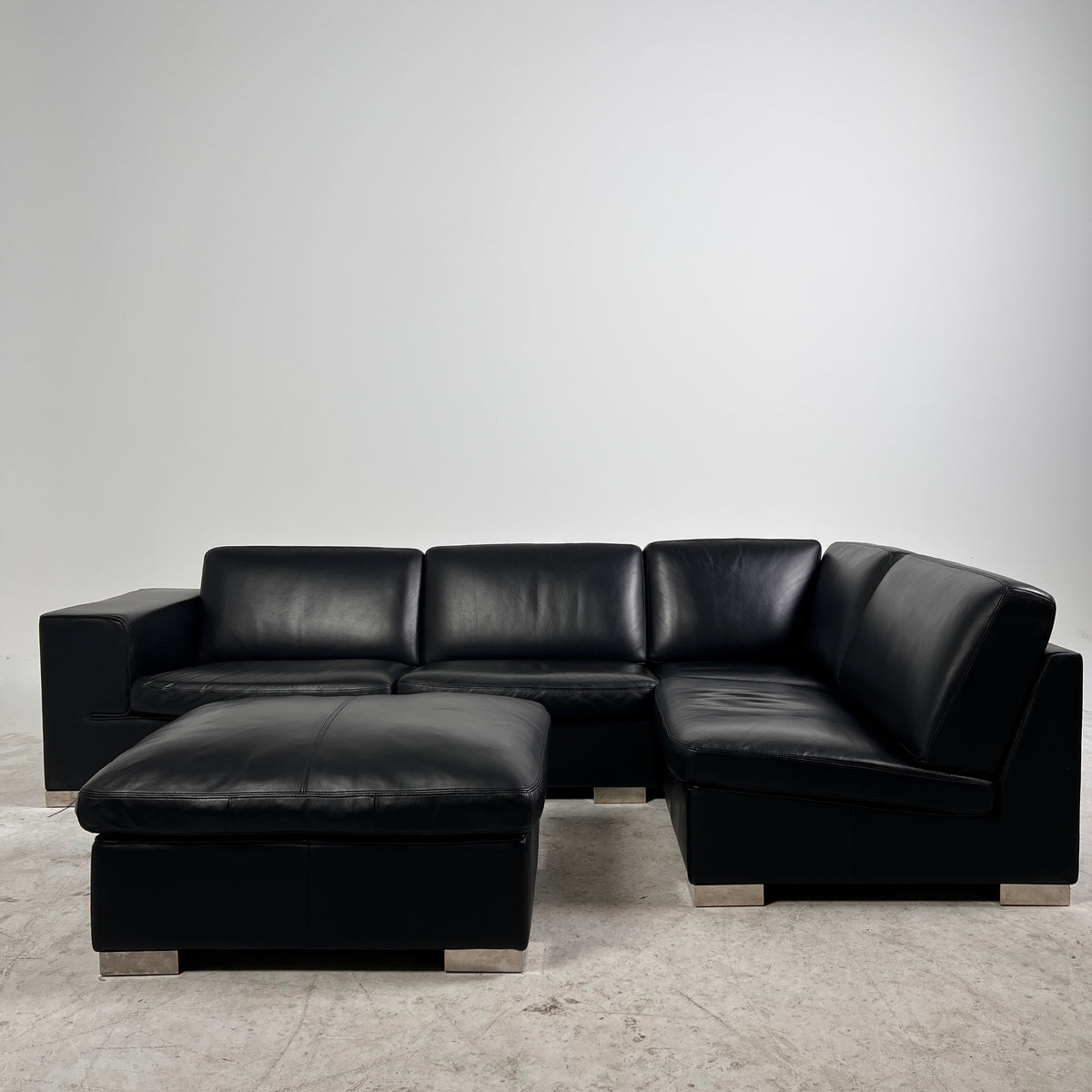 Down Filled Leather Sectional. L shaped sofa couch. Delivery available