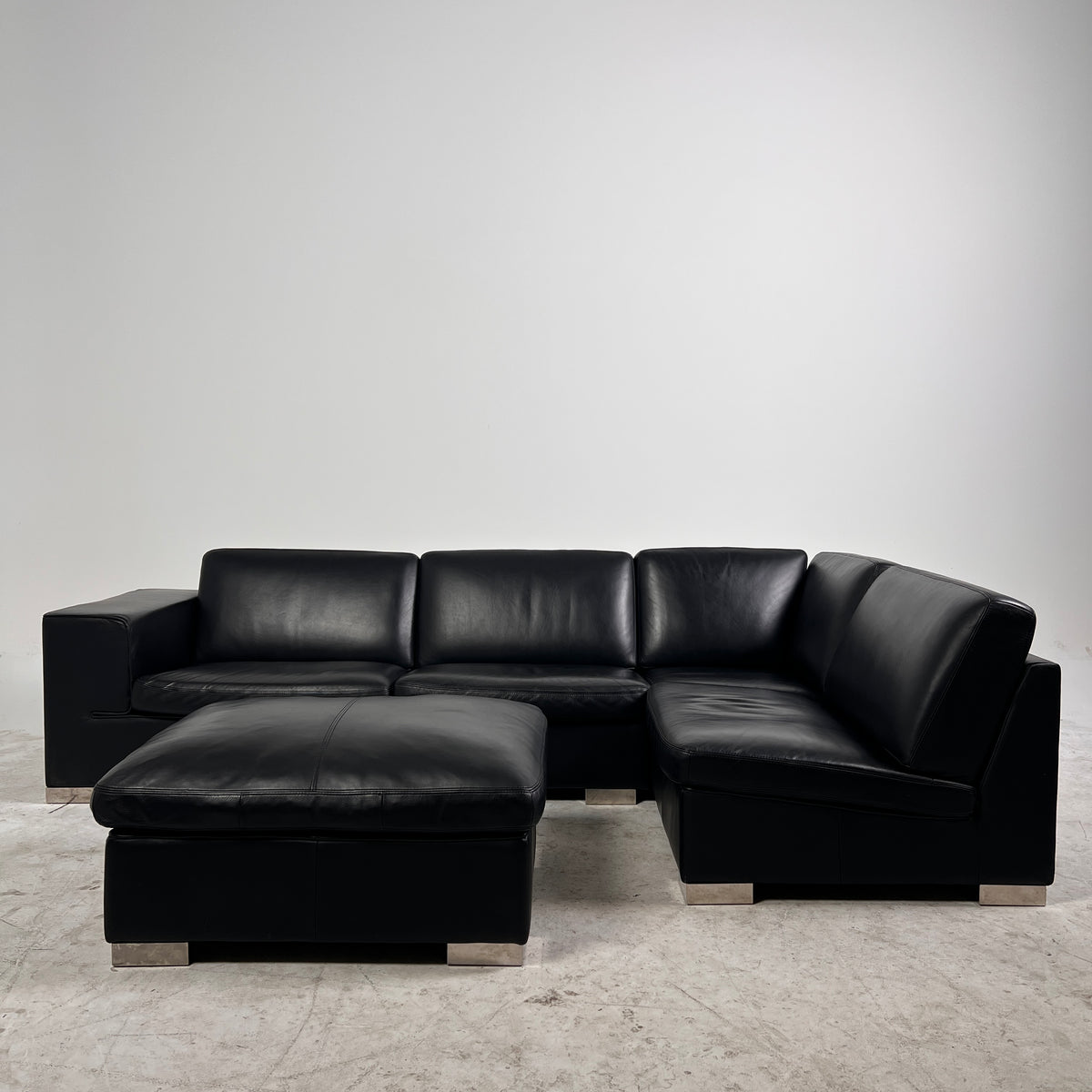 Down Filled Leather Sectional. L shaped sofa couch. Delivery available