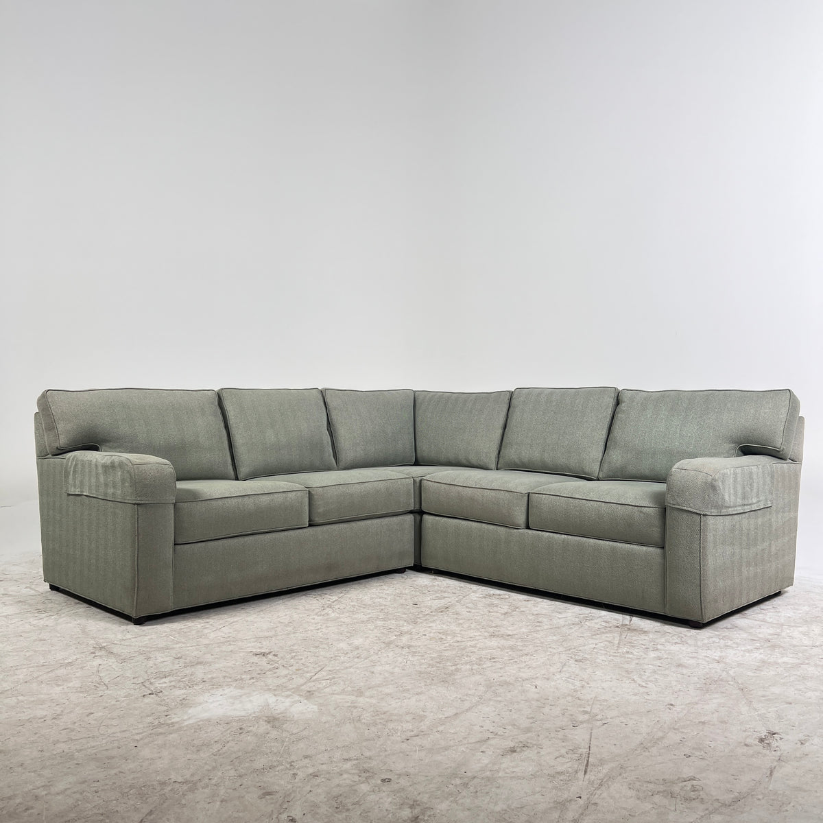 Ethan Allen Fabric Sectional. Sage Green Corner L shaped sofa couch. Delivery available