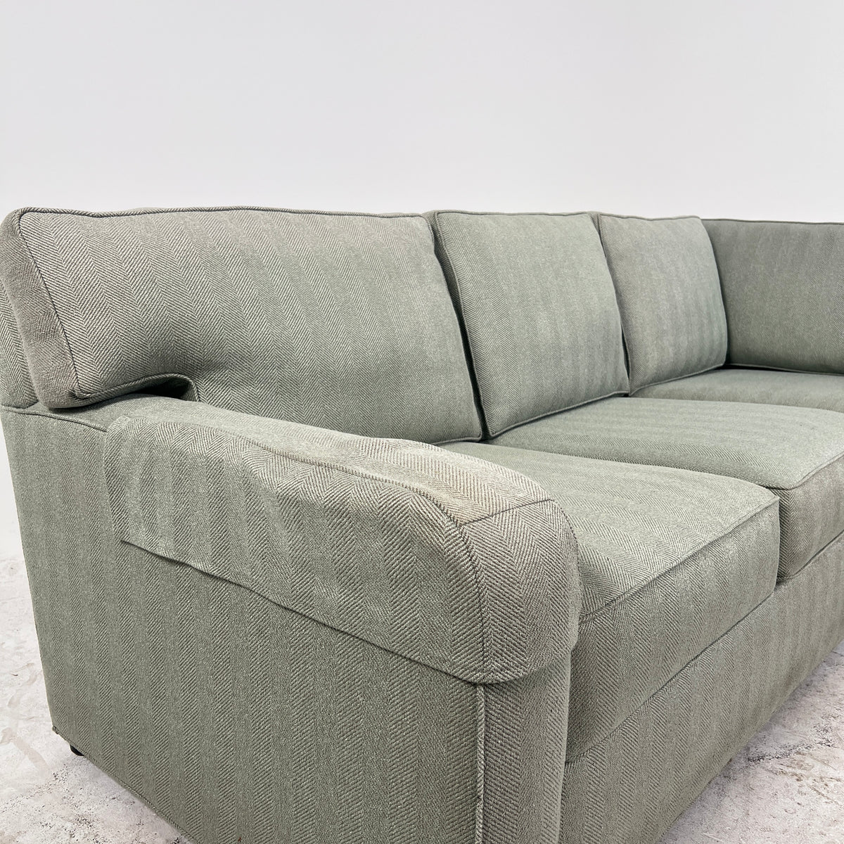 Ethan Allen Fabric Sectional. Sage Green Corner L shaped sofa couch. Delivery available