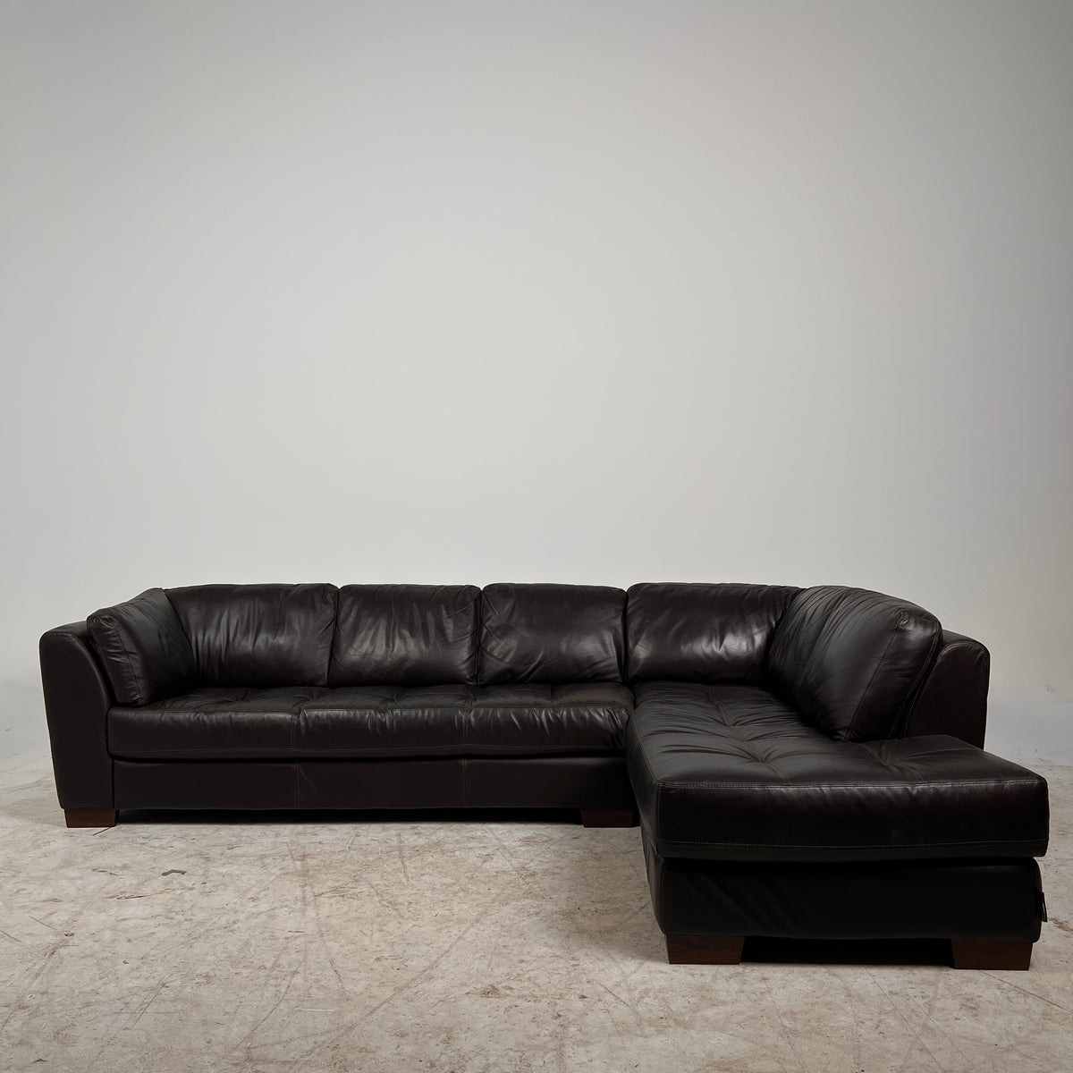 Chateau d'ax Leather Sectional. Italian L shaped sofa couch. Delivery available