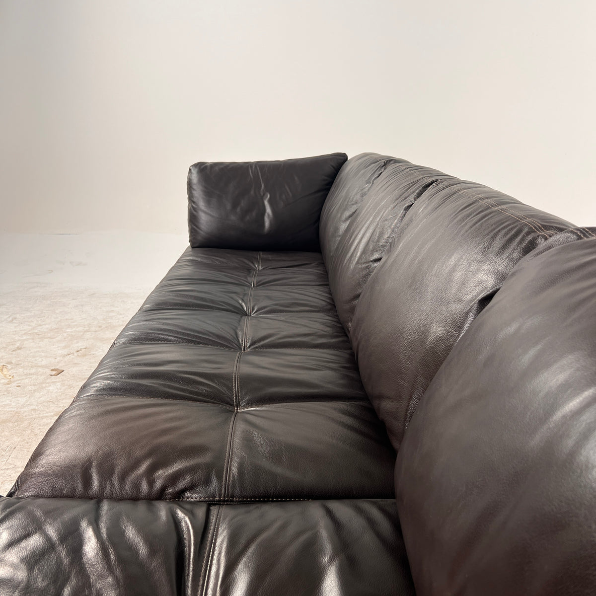Chateau d'ax Leather Sectional. Italian L shaped sofa couch. Delivery available