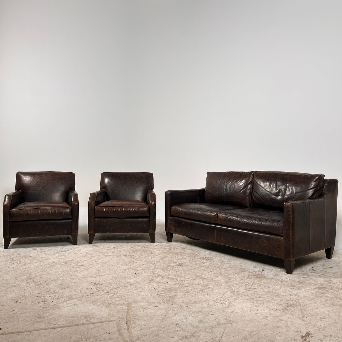Ethan Allen Leather Sofa set. 2+1+1 Loveseat + 2 armchairs. Delivery available