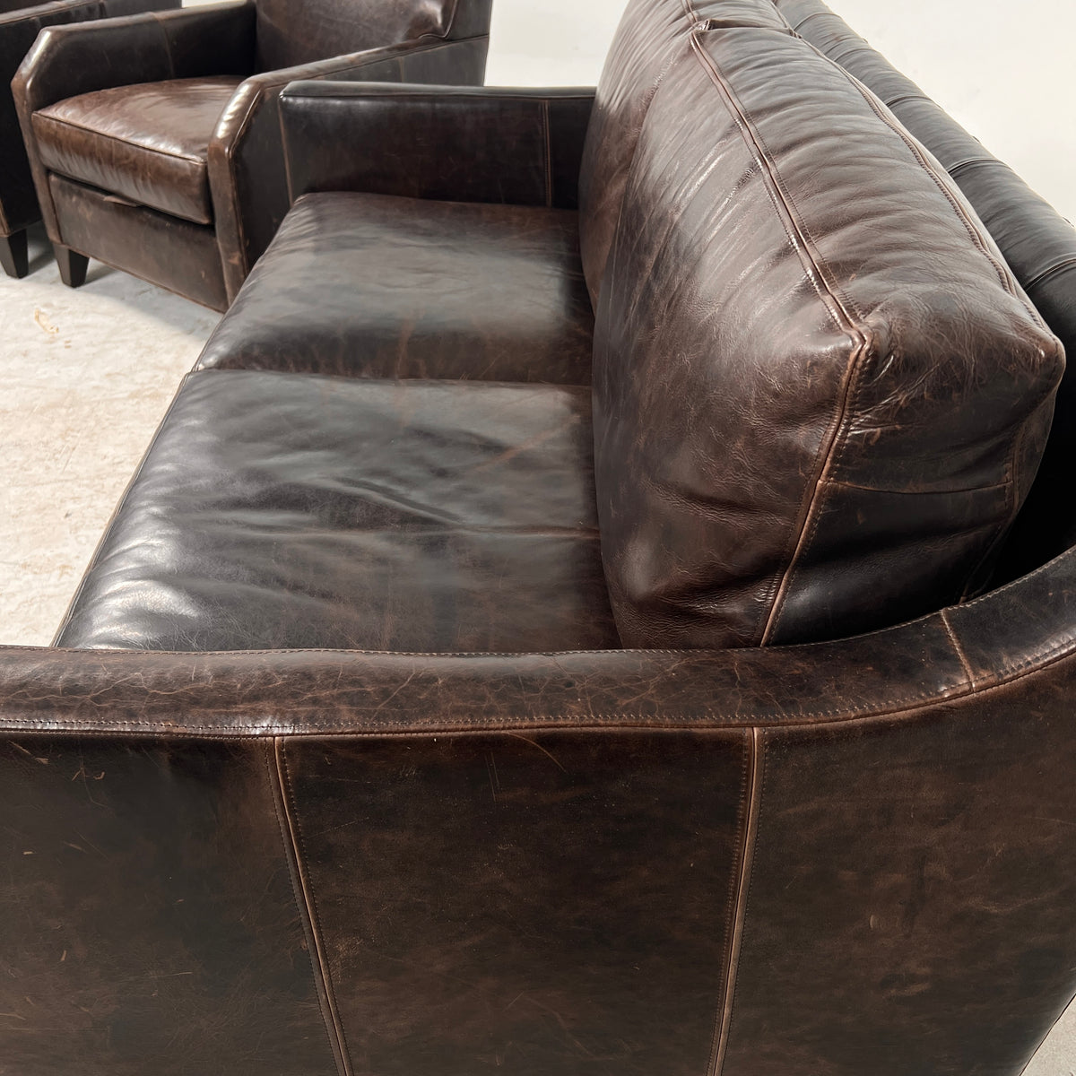 Ethan Allen Leather Sofa set. 2+1+1 Loveseat + 2 armchairs. Delivery available