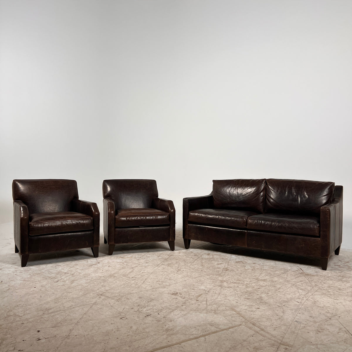 Ethan Allen Leather Sofa set. 2+1+1 Loveseat + 2 armchairs. Delivery available