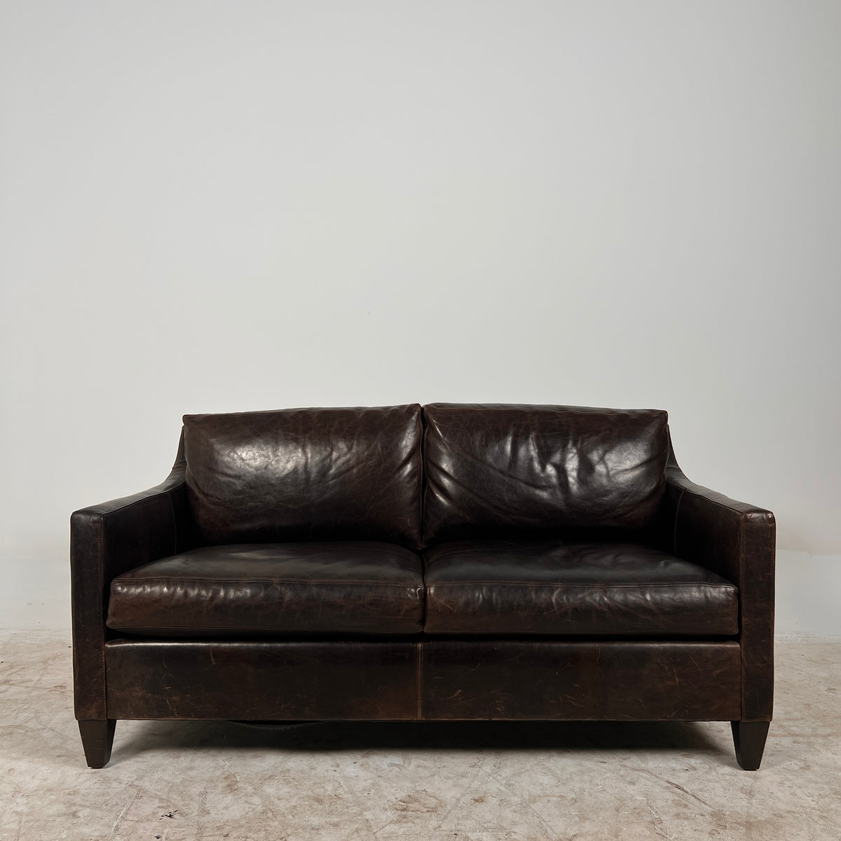 Ethan Allen Leather Loveseat. Distressed leather sofa couch. Delivery available