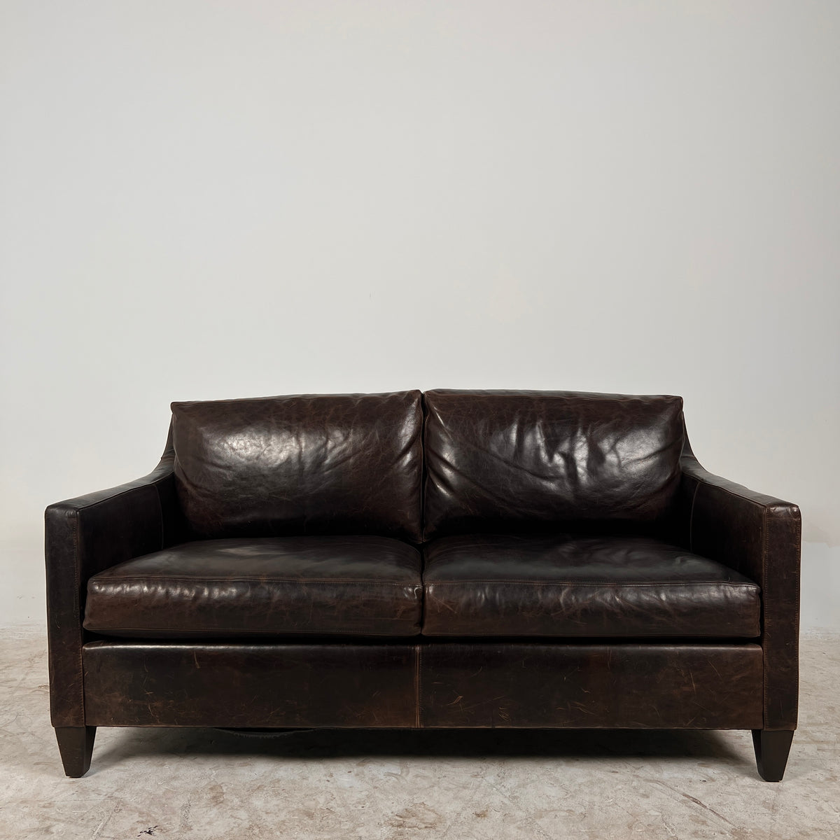 Ethan Allen Leather Loveseat. Distressed leather sofa couch. Delivery available