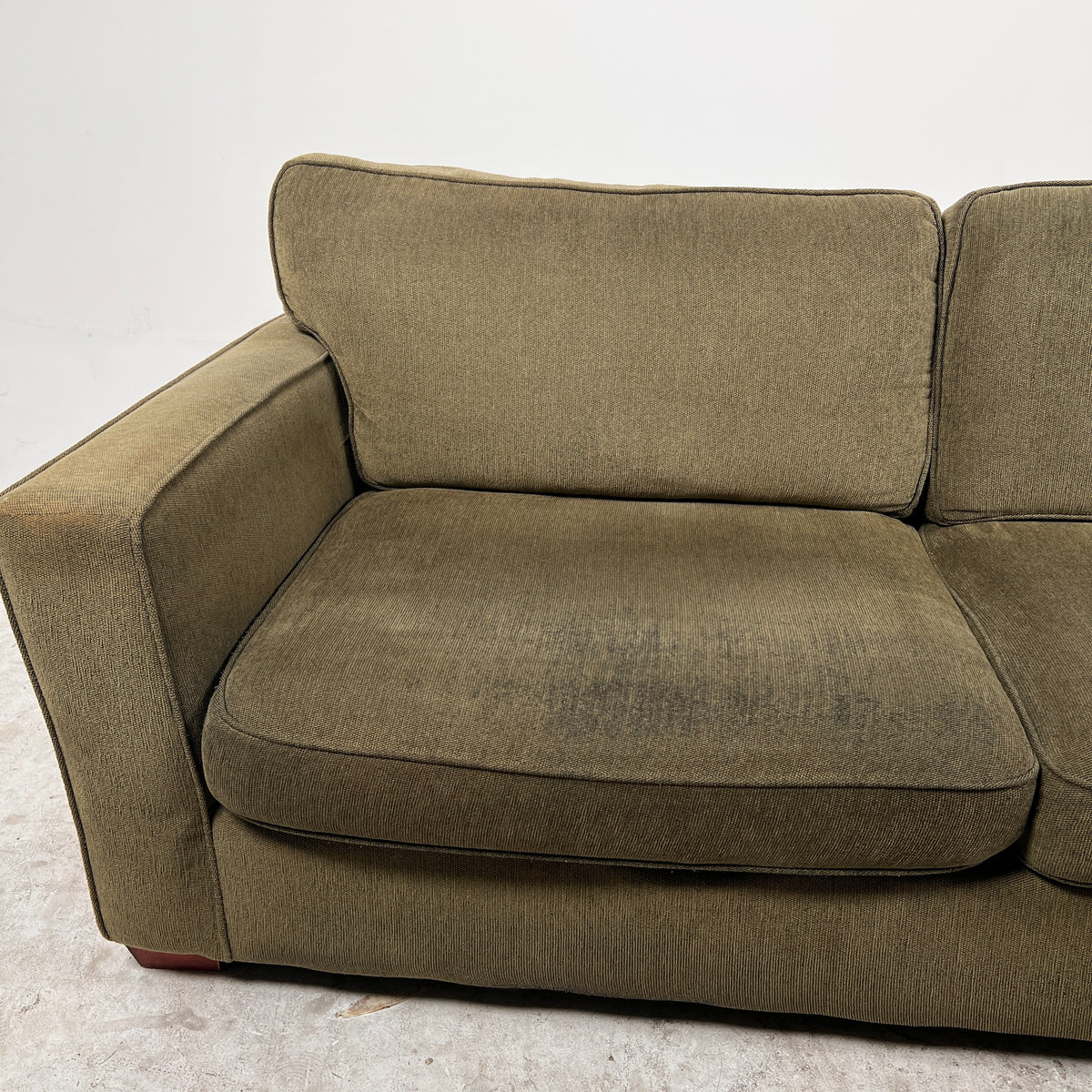 Green 3 seater couch. sofa $150 bucks. We can deliver