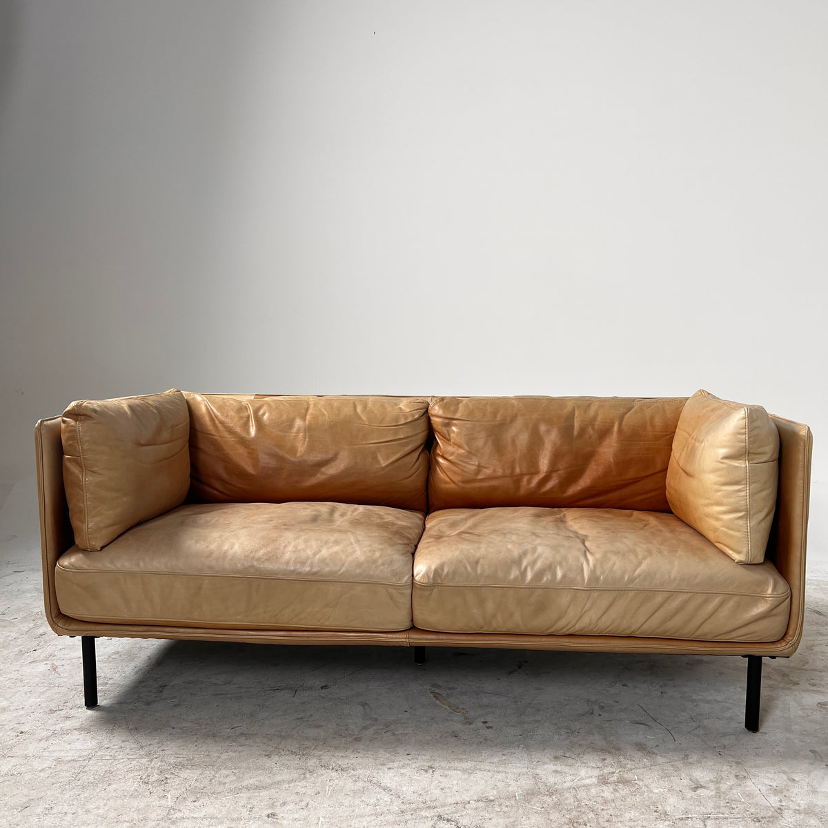 Crate and Barrel Leather Sofa set. 3+2 Cognac leather set. Delivery available