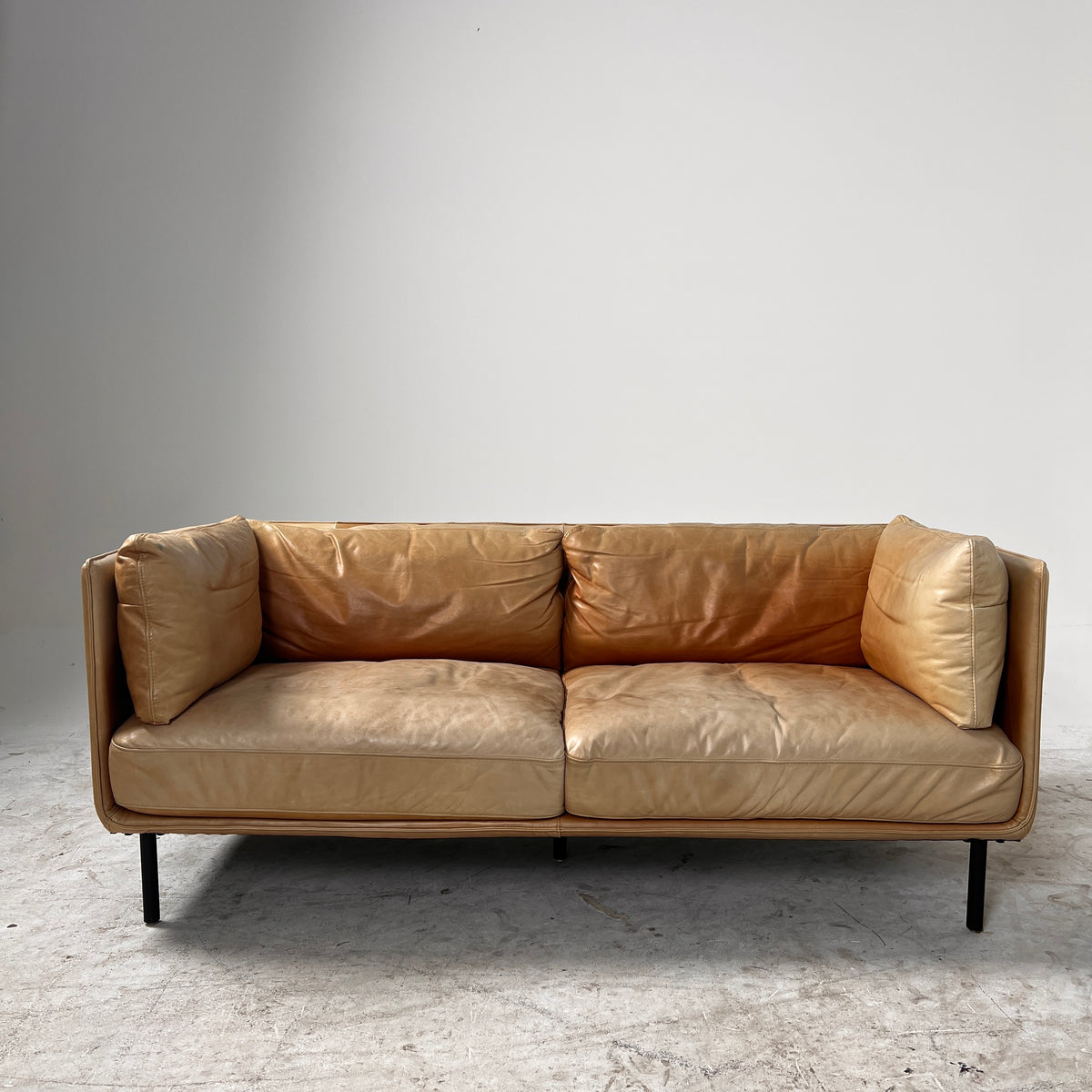 Crate and Barrel Leather Sofa set. 3+2 Cognac leather set. Delivery available