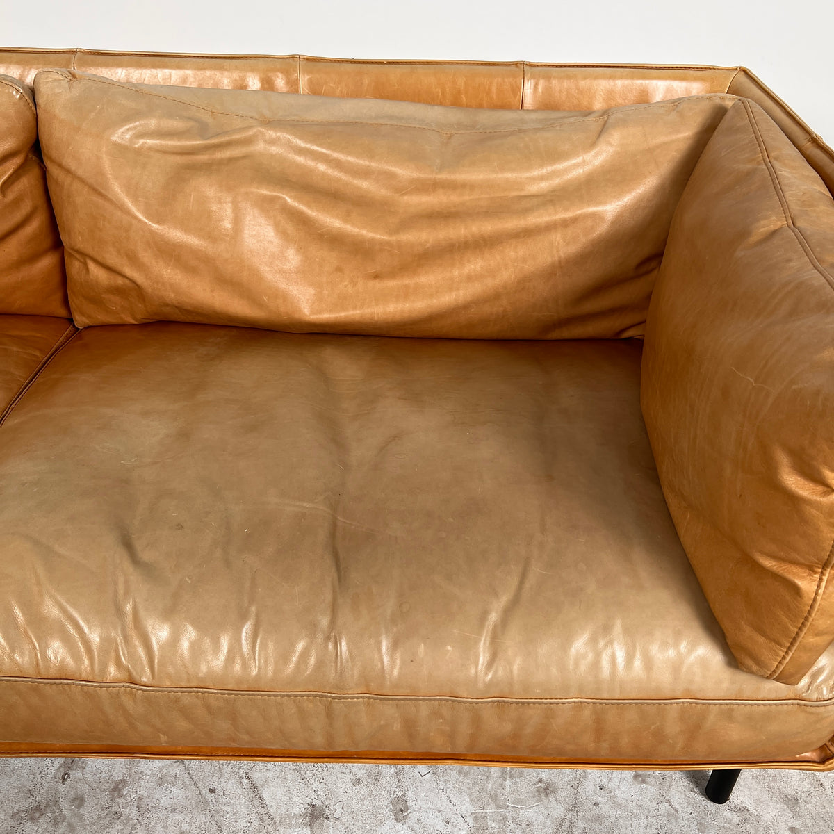 Crate and Barrel Leather Sofa set. 3+2 Cognac leather set. Delivery available