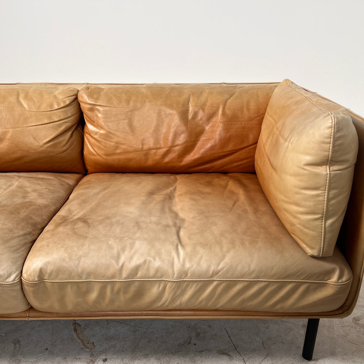 Crate and Barrel Leather Sofa set. 3+2 Cognac leather set. Delivery available