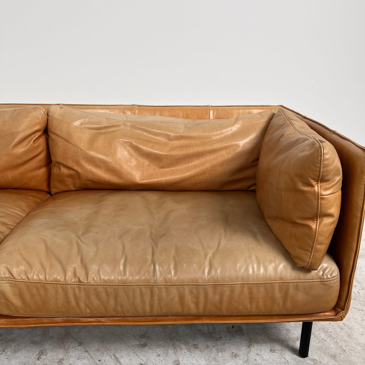 Crate and Barrel Leather Sofa set. 3+2 Cognac leather set. Delivery available