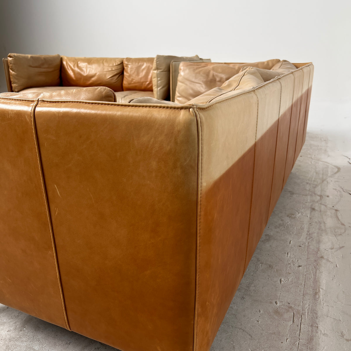 Crate and Barrel Leather Sofa set. 3+2 Cognac leather set. Delivery available