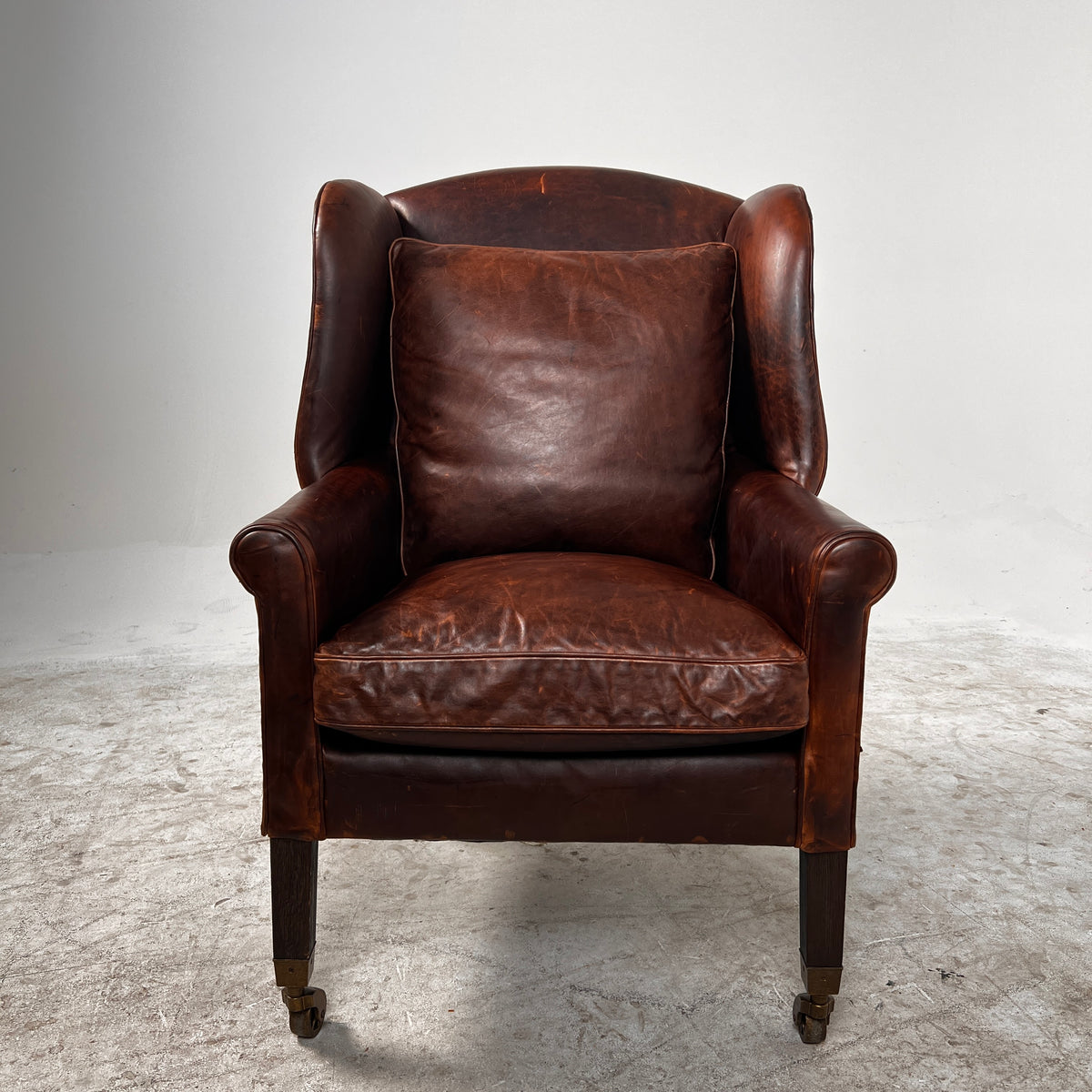 Restoration Hardware Wing Back Leather Chair. RH Armchair. delivery available