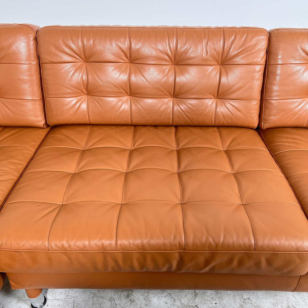 Ikea Morabo Sectional. Cognac Leather L shaped sofa couch. Delivery available