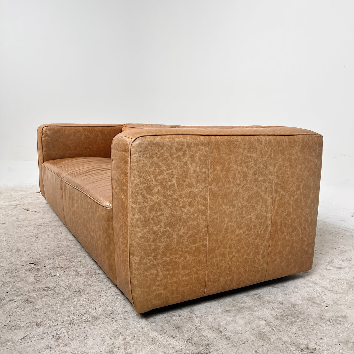 CB2 Lenyx Cognac leather Sofa. Cigar Leather Sofa couch. Delivery available